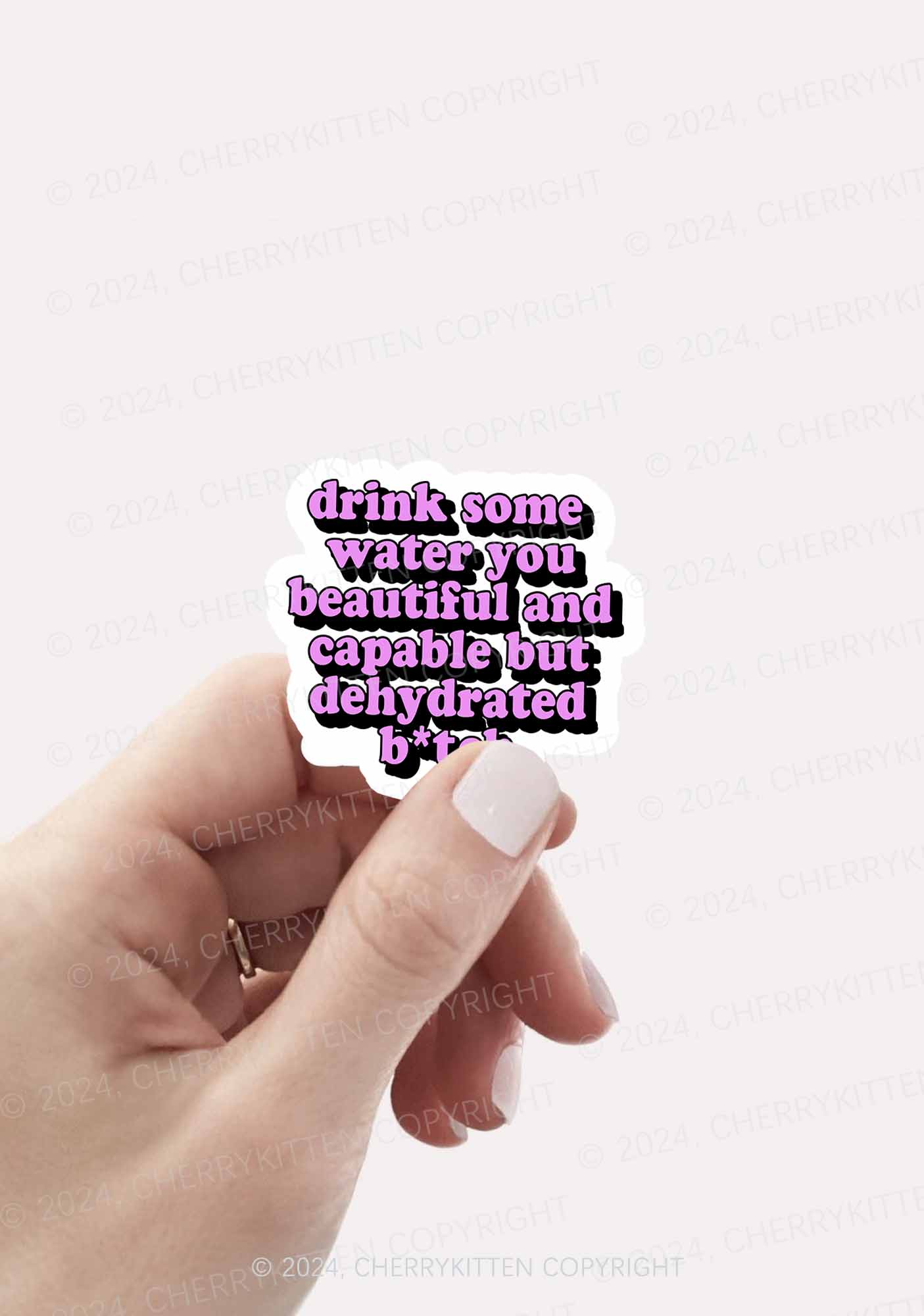 Drink Some Water 1Pc Y2K Sticker Cherrykitten - Image 2