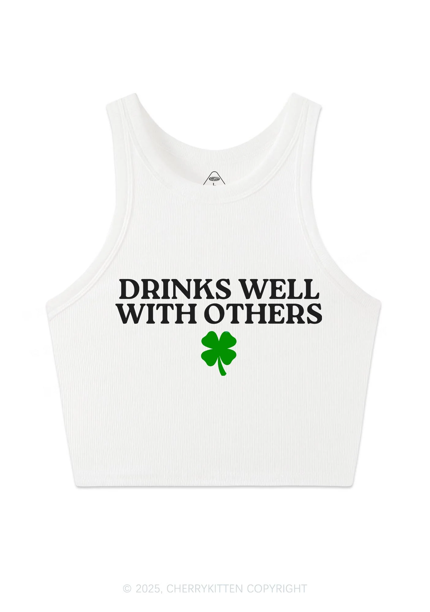 Drinks Well With Others St Patricks Y2K Crop Tank Top Cherrykitten - Image 5