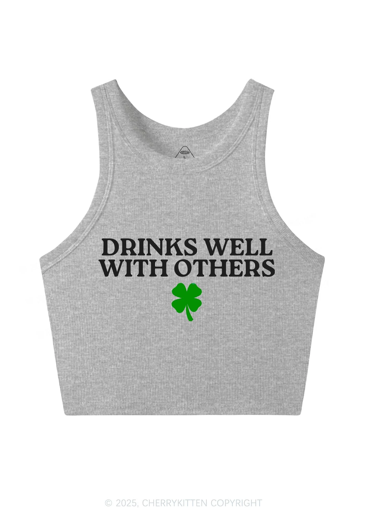 Drinks Well With Others St Patricks Y2K Crop Tank Top Cherrykitten - Image 6