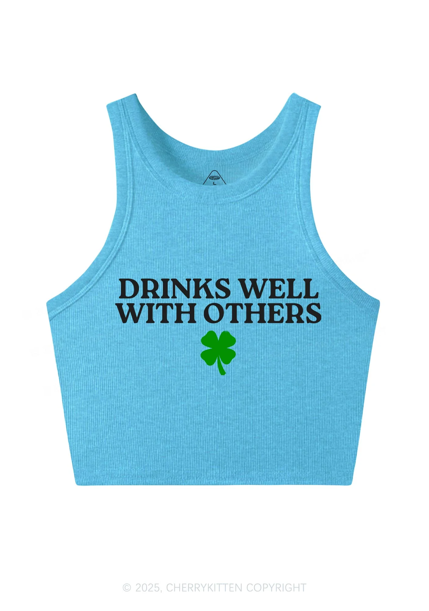 Drinks Well With Others St Patricks Y2K Crop Tank Top Cherrykitten - Image 7