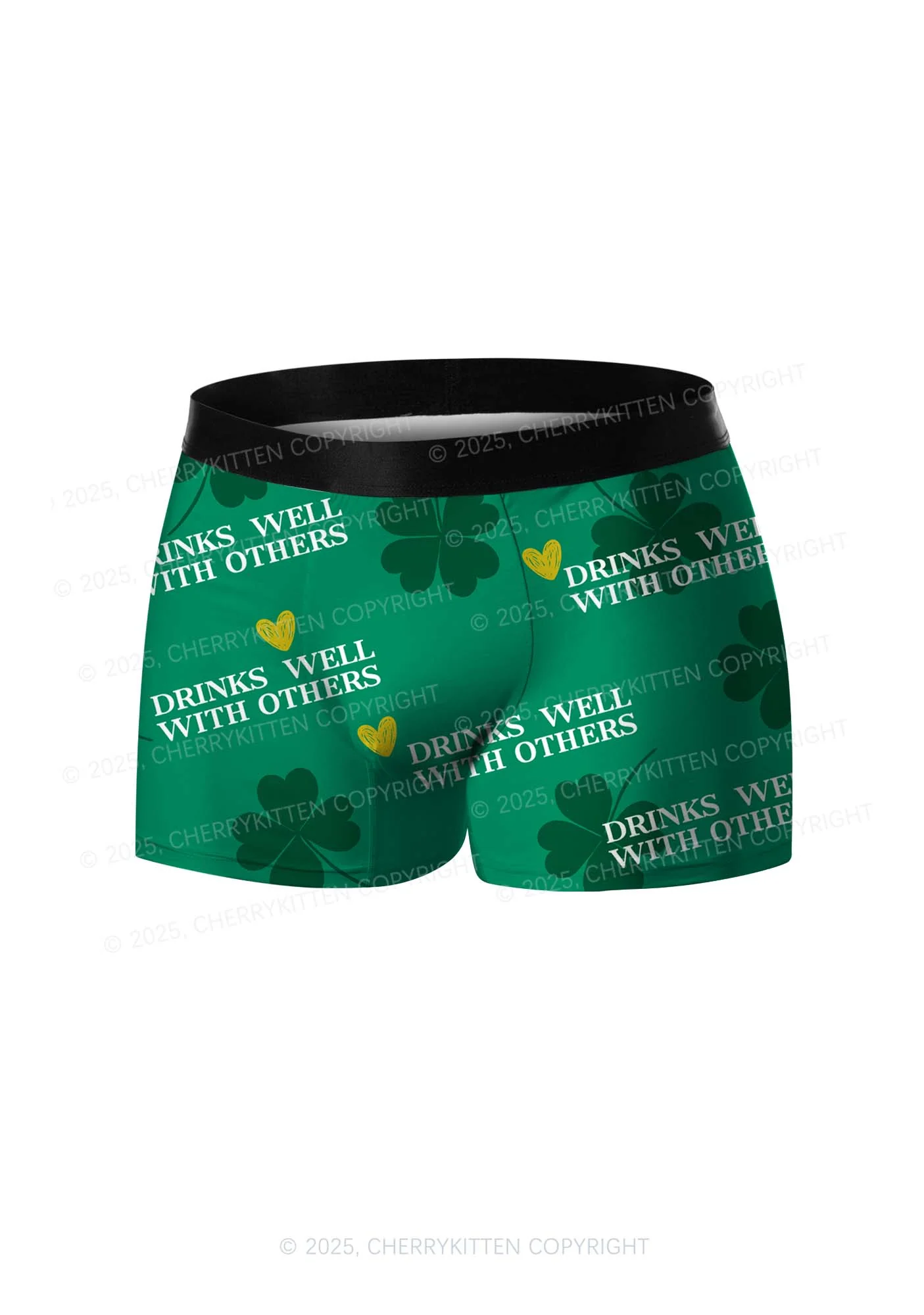 Drinks Well With Others St Patricks Y2K Print Men Boxer Briefs Cherrykitten - Image 3
