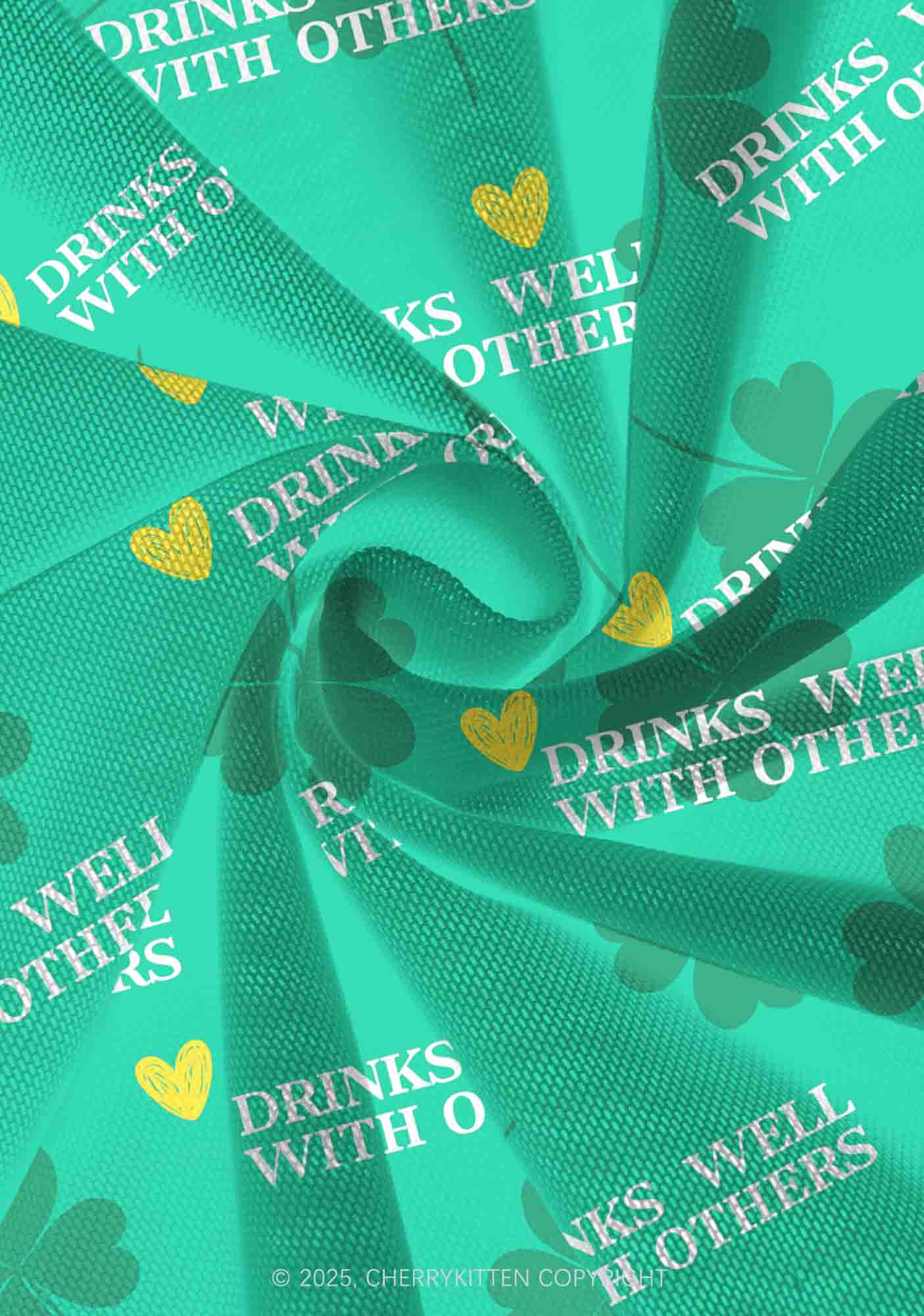 Drinks Well With Others St Patricks Y2K Print Mini Layered Skirt Cherrykitten - Image 3