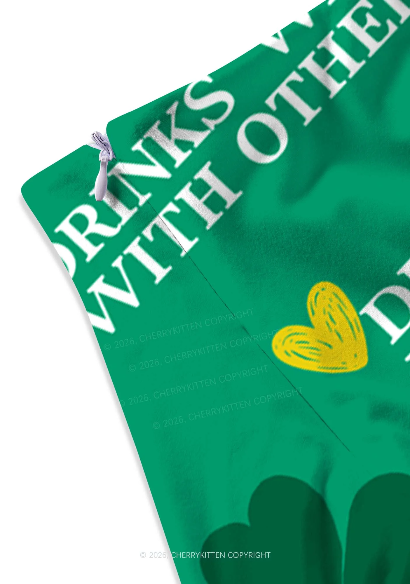 Drinks Well With Others St Patricks Y2K Print Mini Skirt Cherrykitten - Image 3