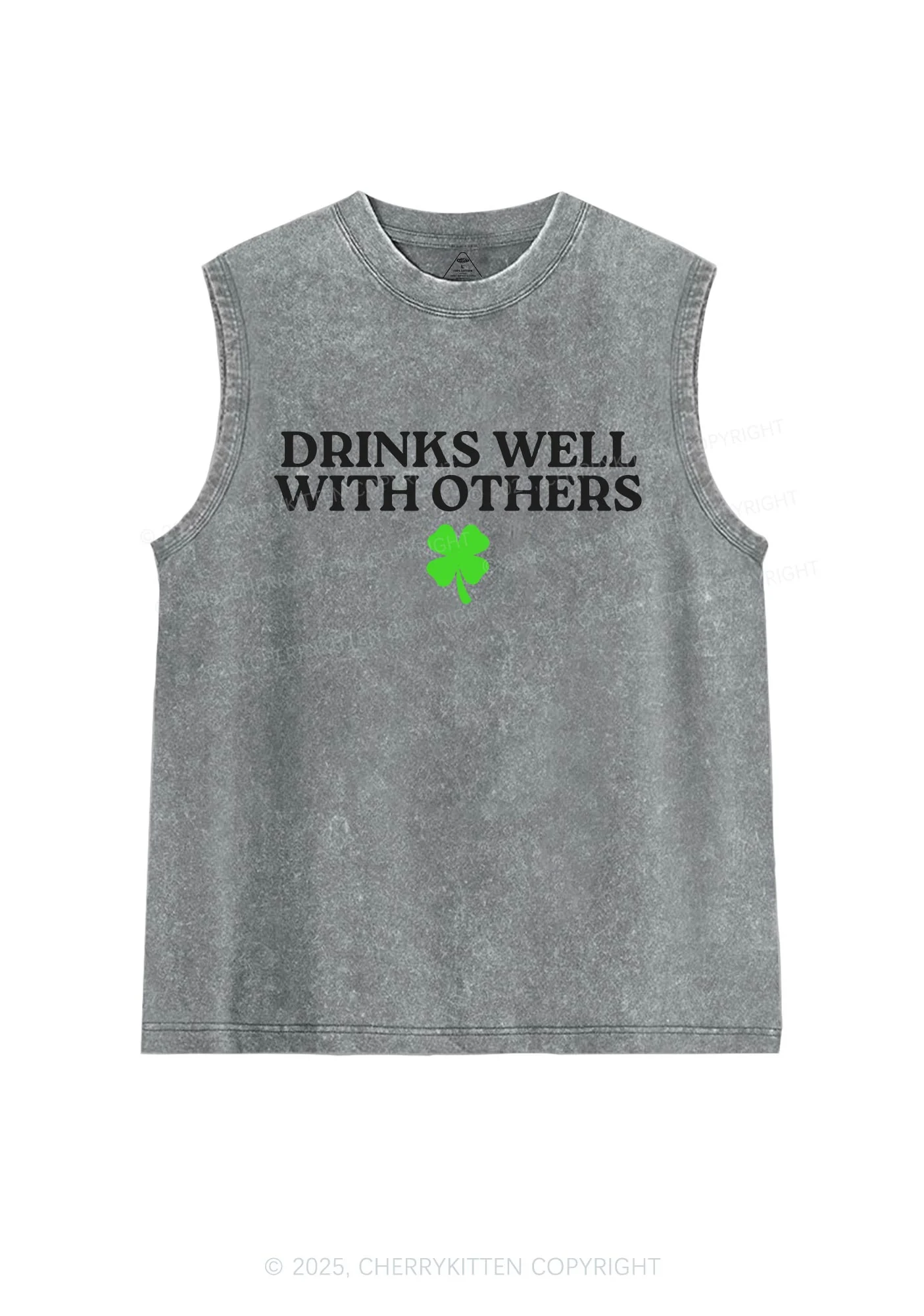 Drinks Well With Others St Patricks Y2K Washed Tank Cherrykitten - Image 6