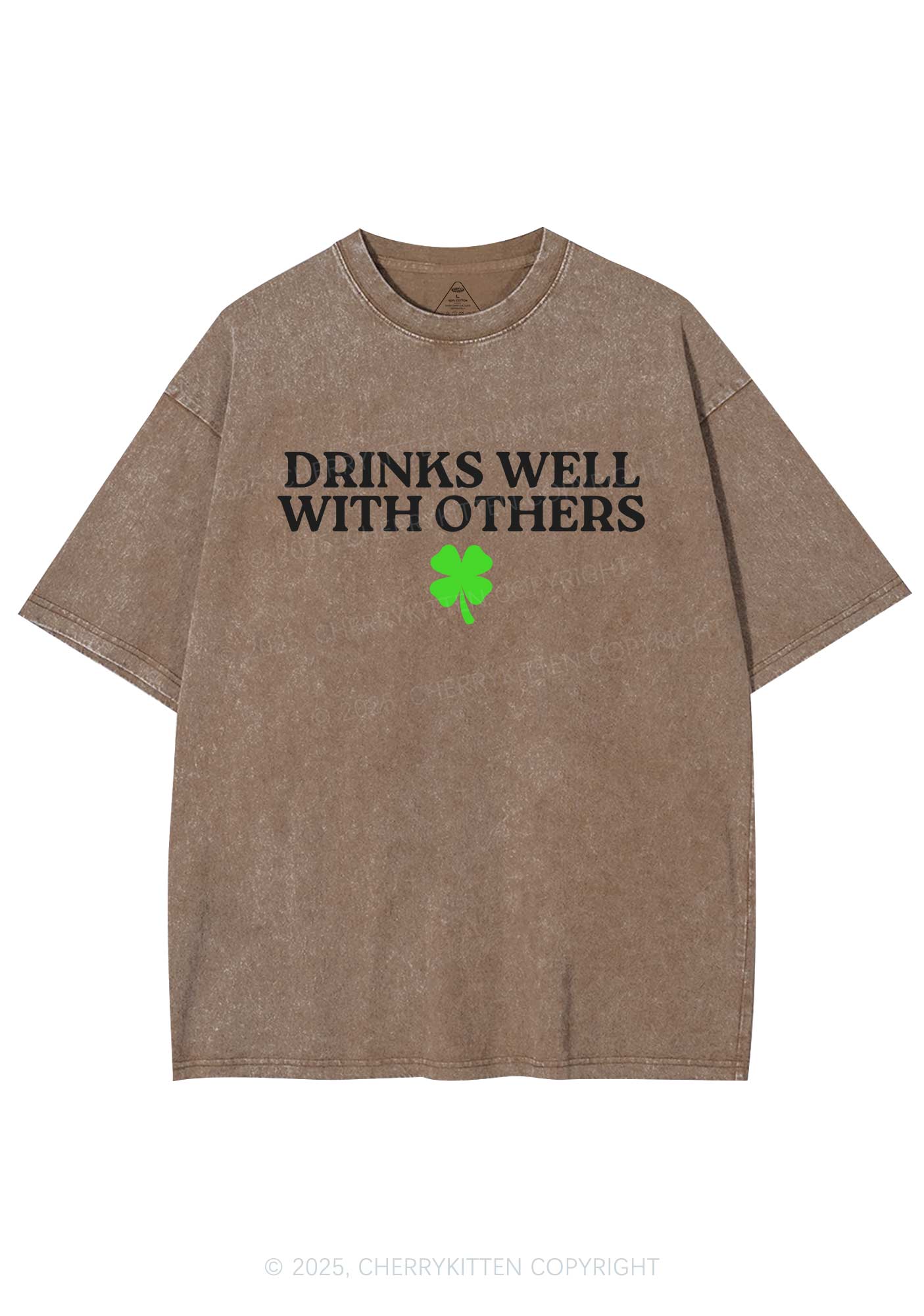 Drinks Well With Others St Patricks Y2K Washed Tee Cherrykitten - Image 8