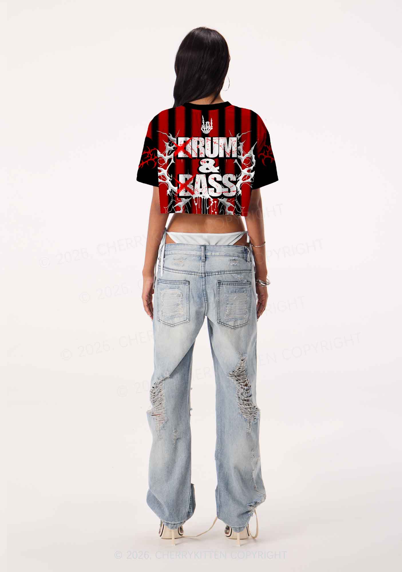 Drum And Bass Y2K Crop Sport Jersey Shirts Cherrykitten - Image 3
