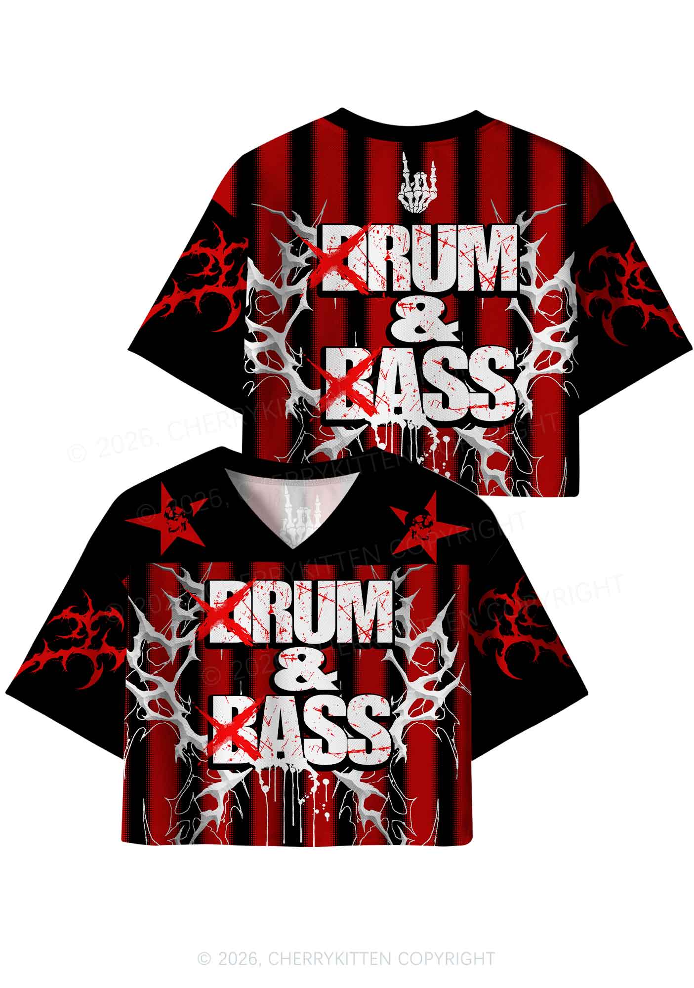 Drum And Bass Y2K Crop Sport Jersey Shirts Cherrykitten - Image 5