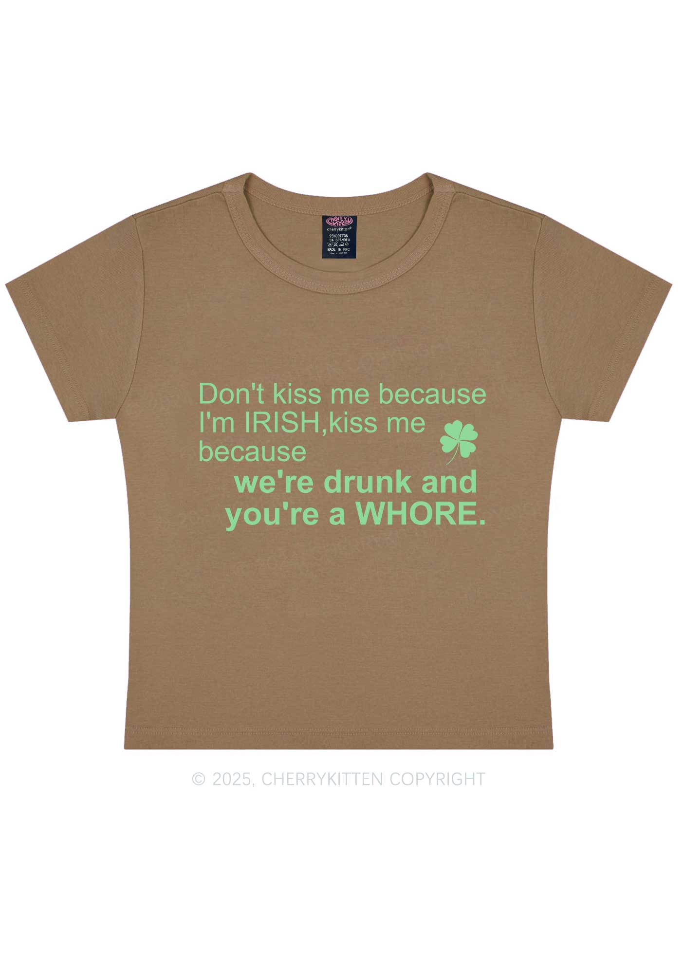 Drunk And Hore St Patricks Y2K Baby Tee Cherrykitten - Image 11