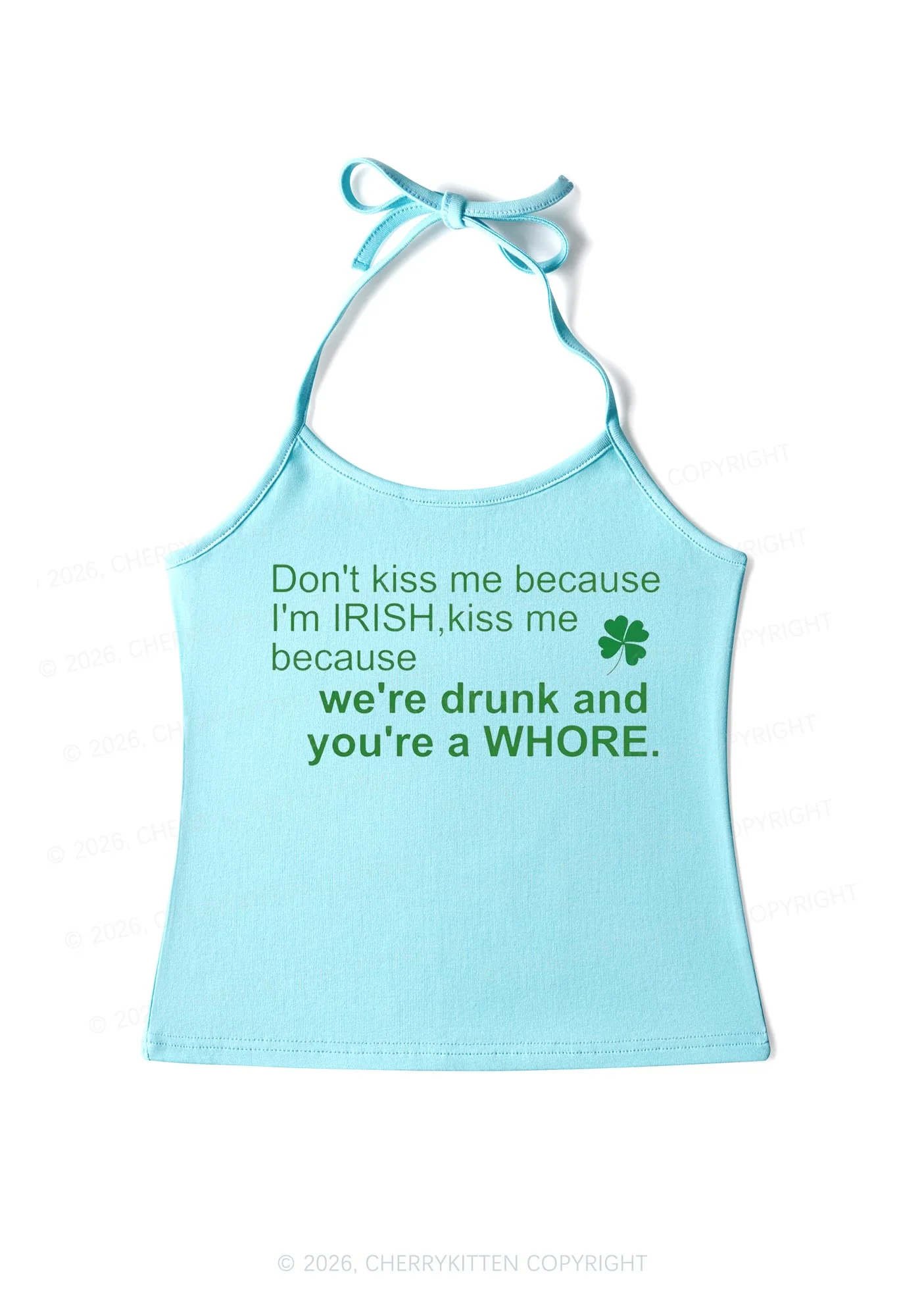 Drunk And Hore St Patricks Y2K Halter Neck Cami Cherrykitten - Image 6