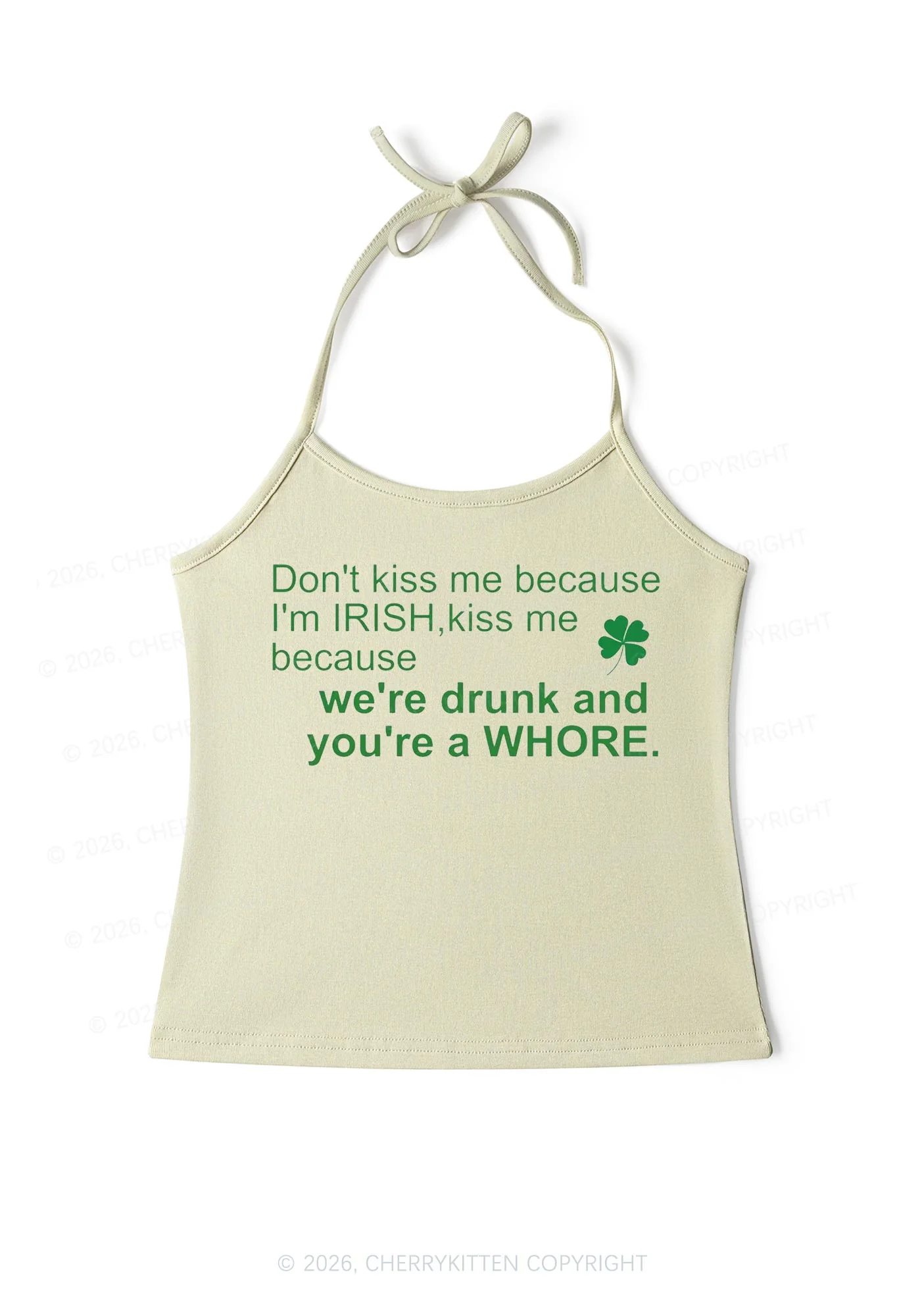 Drunk And Hore St Patricks Y2K Halter Neck Cami Cherrykitten - Image 7