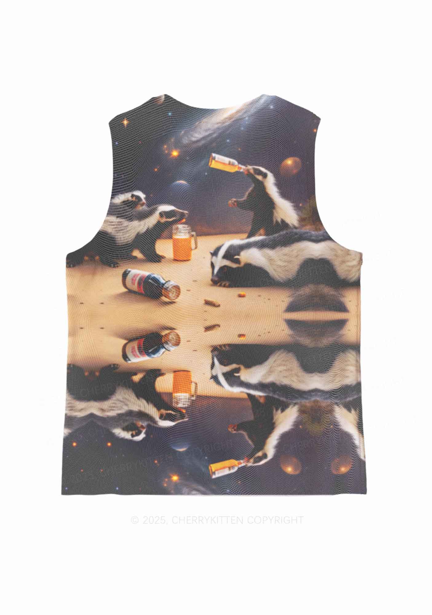 Drunk Badger Y2K Mesh Muscle Tank Cherrykitten - Image 2