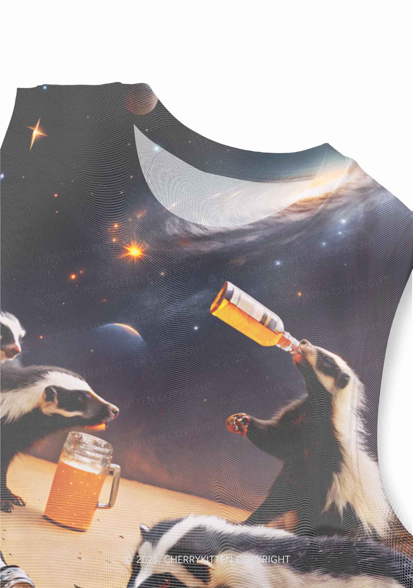 Drunk Badger Y2K Mesh Muscle Tank Cherrykitten - Image 3