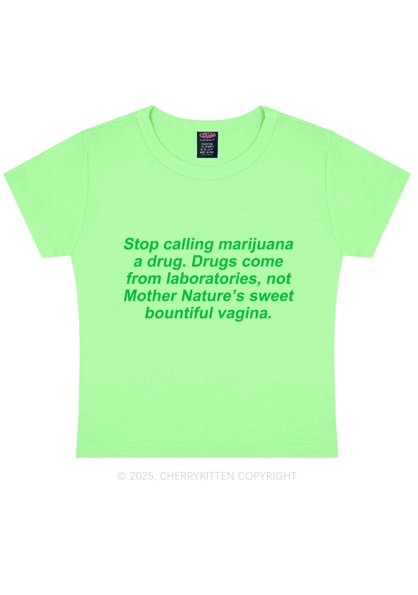 Drxgs Come From Lab Y2K Baby Tee Cherrykitten - Image 10