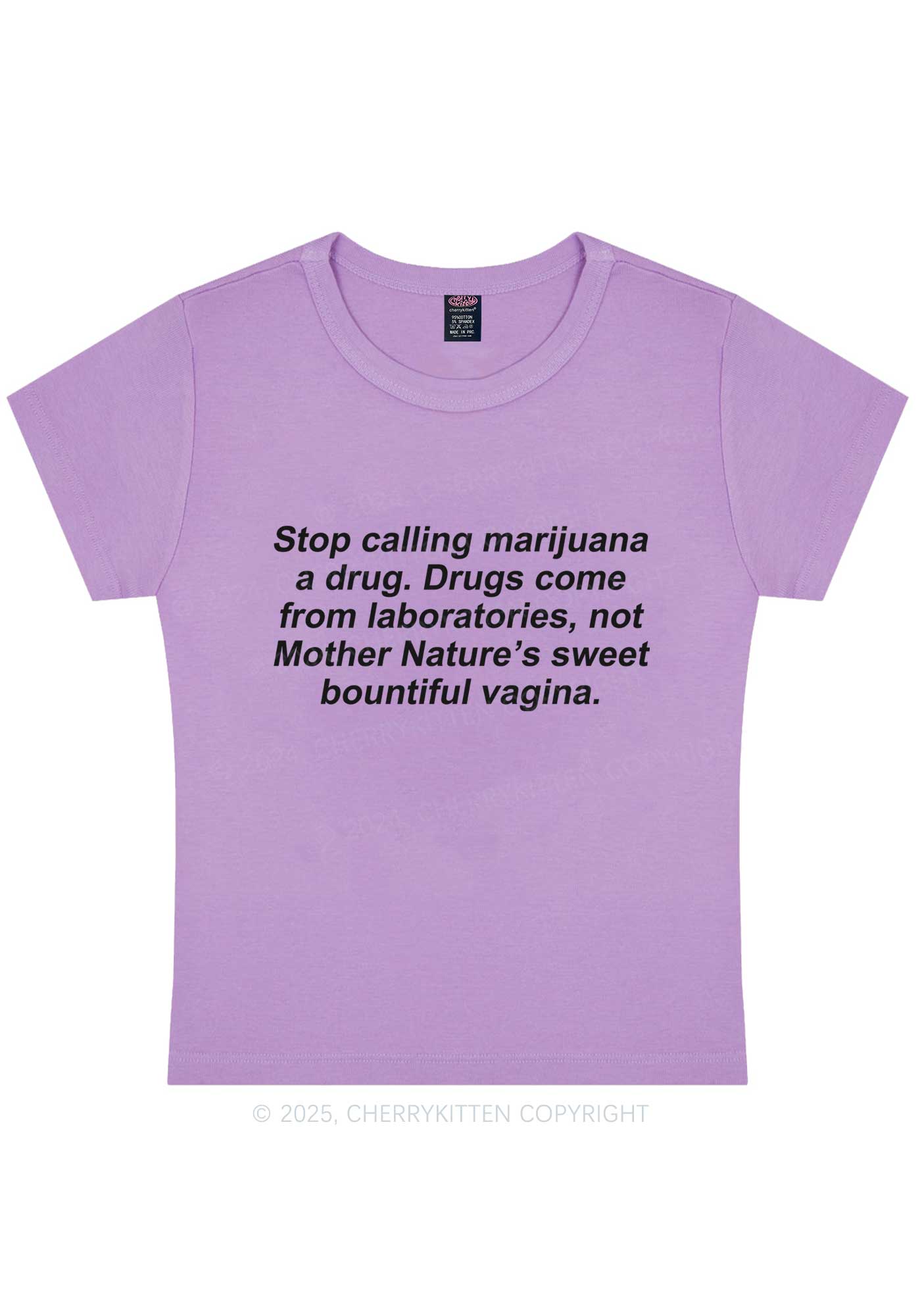 Drxgs Come From Lab Y2K Baby Tee Cherrykitten - Image 5