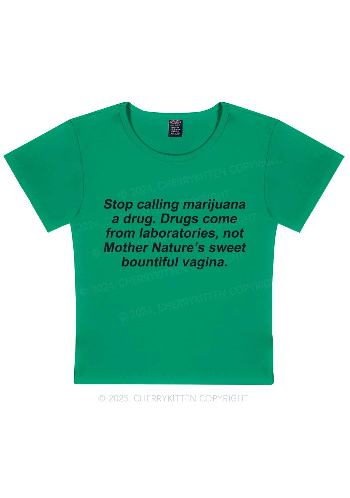 Drxgs Come From Lab Y2K Baby Tee Cherrykitten - Image 8