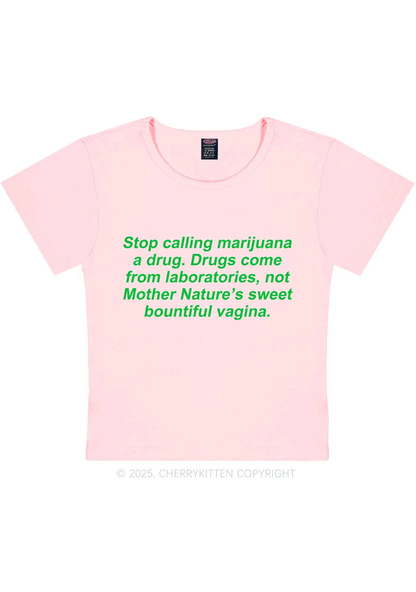 Drxgs Come From Lab Y2K Baby Tee Cherrykitten - Image 9