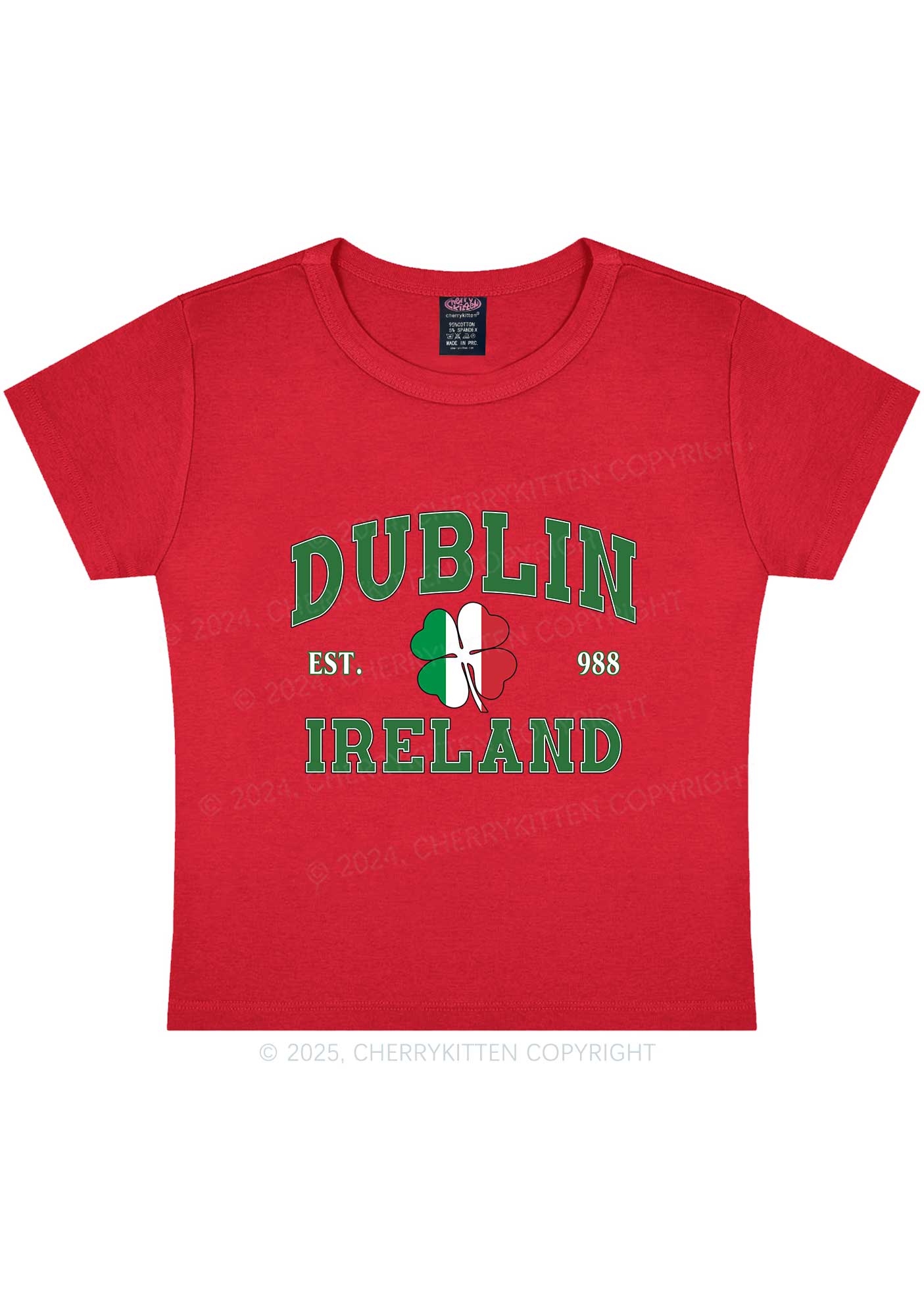 Dublin Ireland St Patricks Y2K Baby Tee Cherrykitten - Image 11
