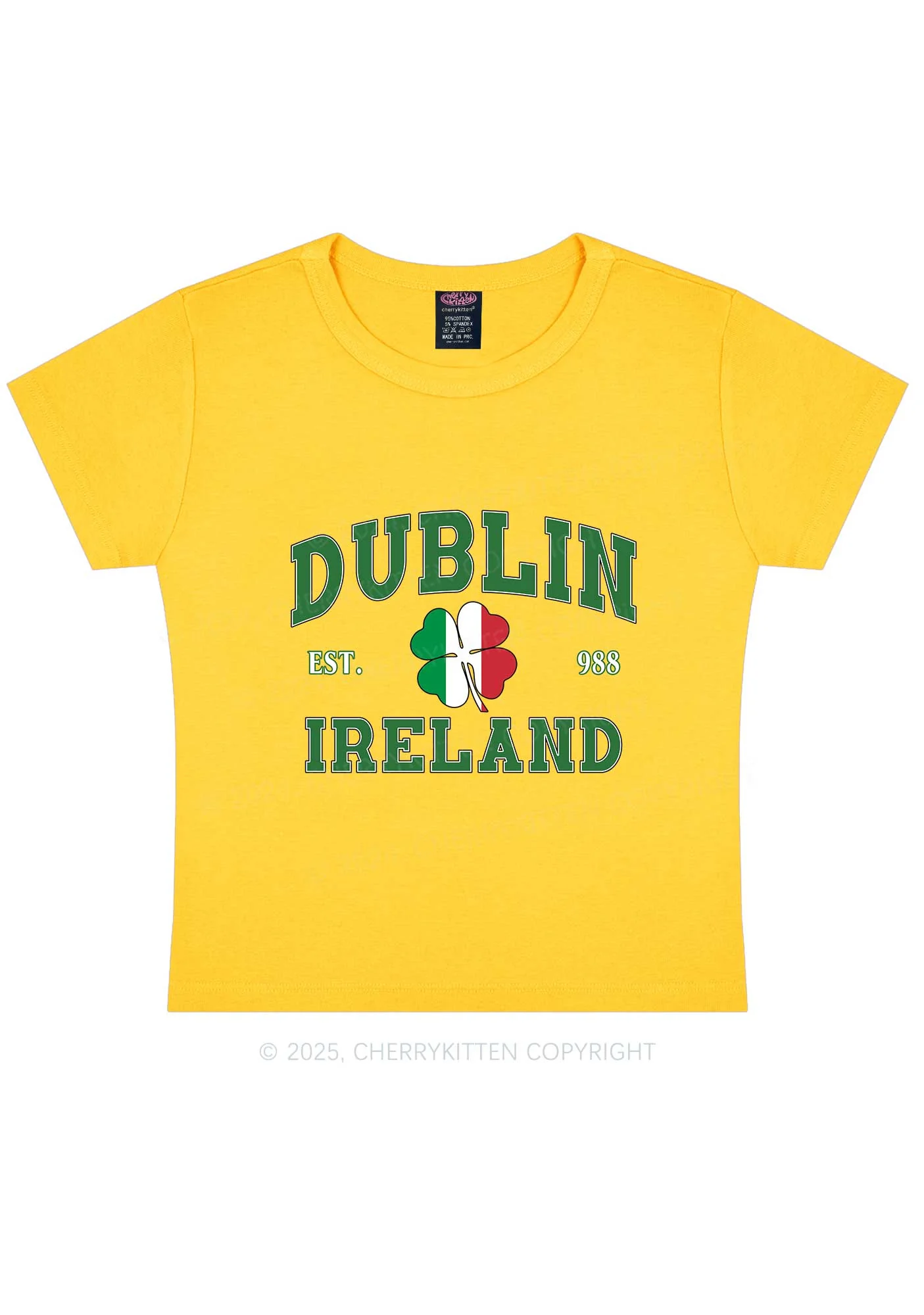 Dublin Ireland St Patricks Y2K Baby Tee Cherrykitten - Image 5