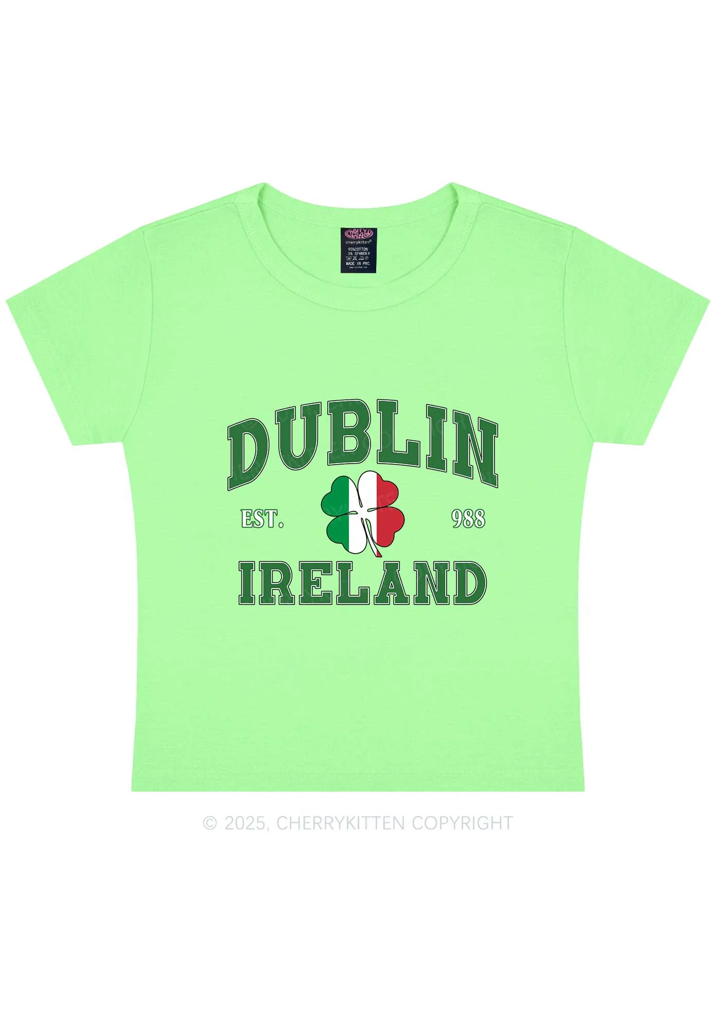 Dublin Ireland St Patricks Y2K Baby Tee Cherrykitten - Image 7