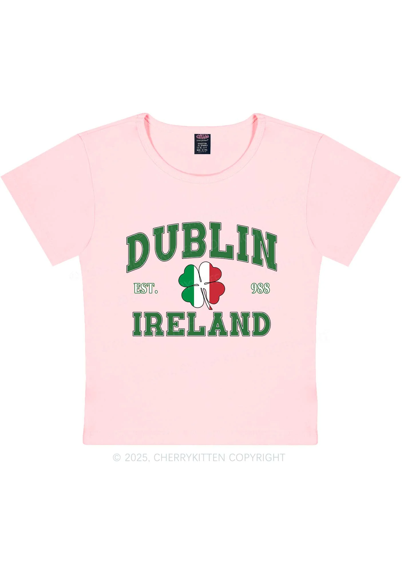 Dublin Ireland St Patricks Y2K Baby Tee Cherrykitten - Image 8