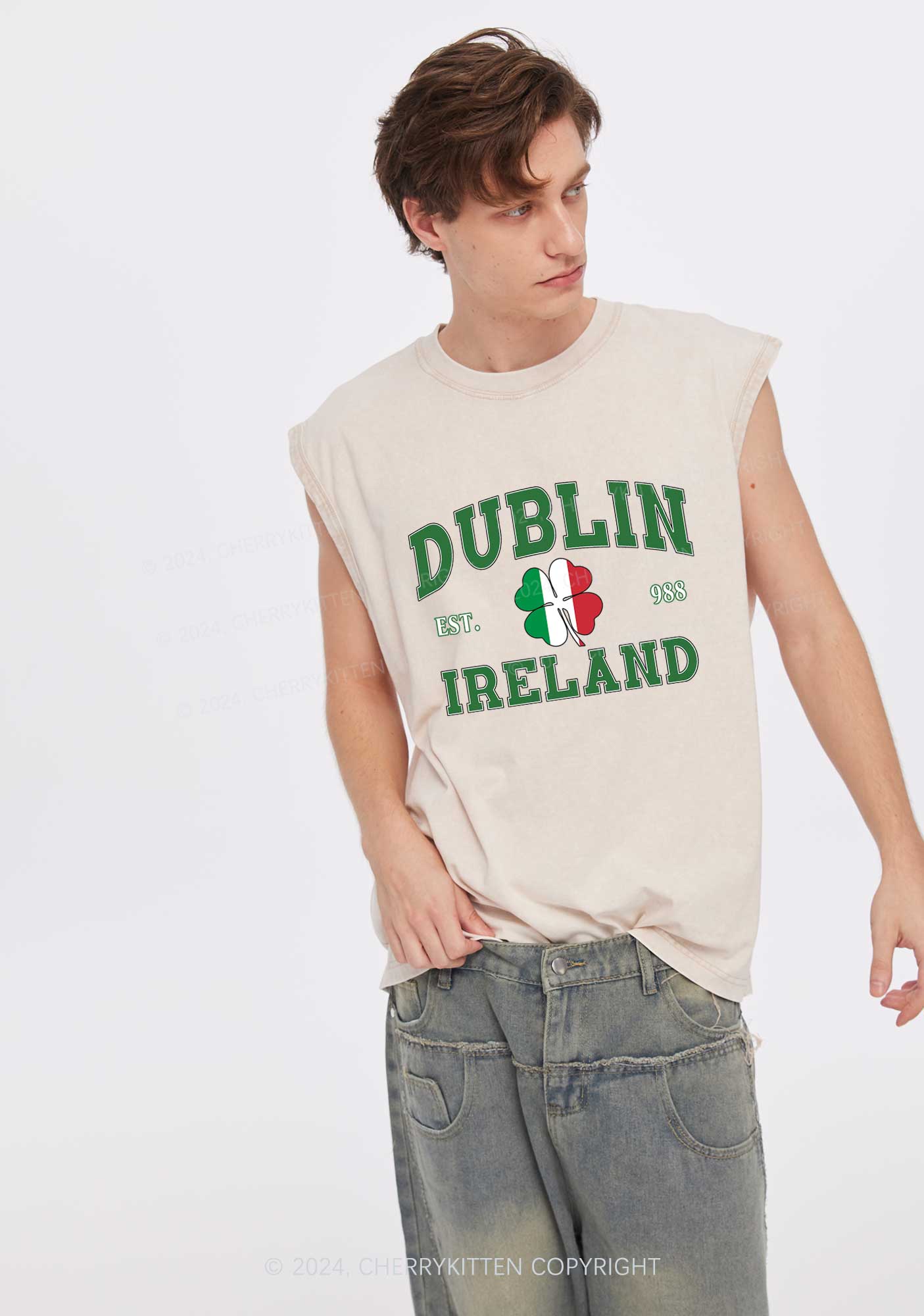 Dublin Ireland St Patricks Y2K Washed Tank Cherrykitten - Image 2