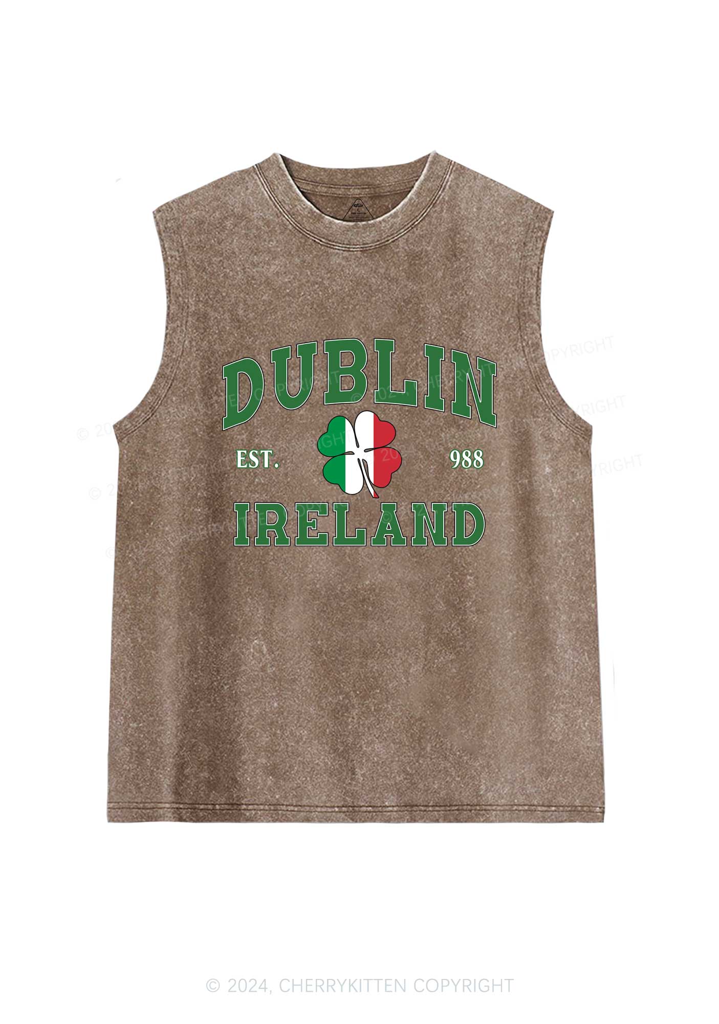Dublin Ireland St Patricks Y2K Washed Tank Cherrykitten - Image 6