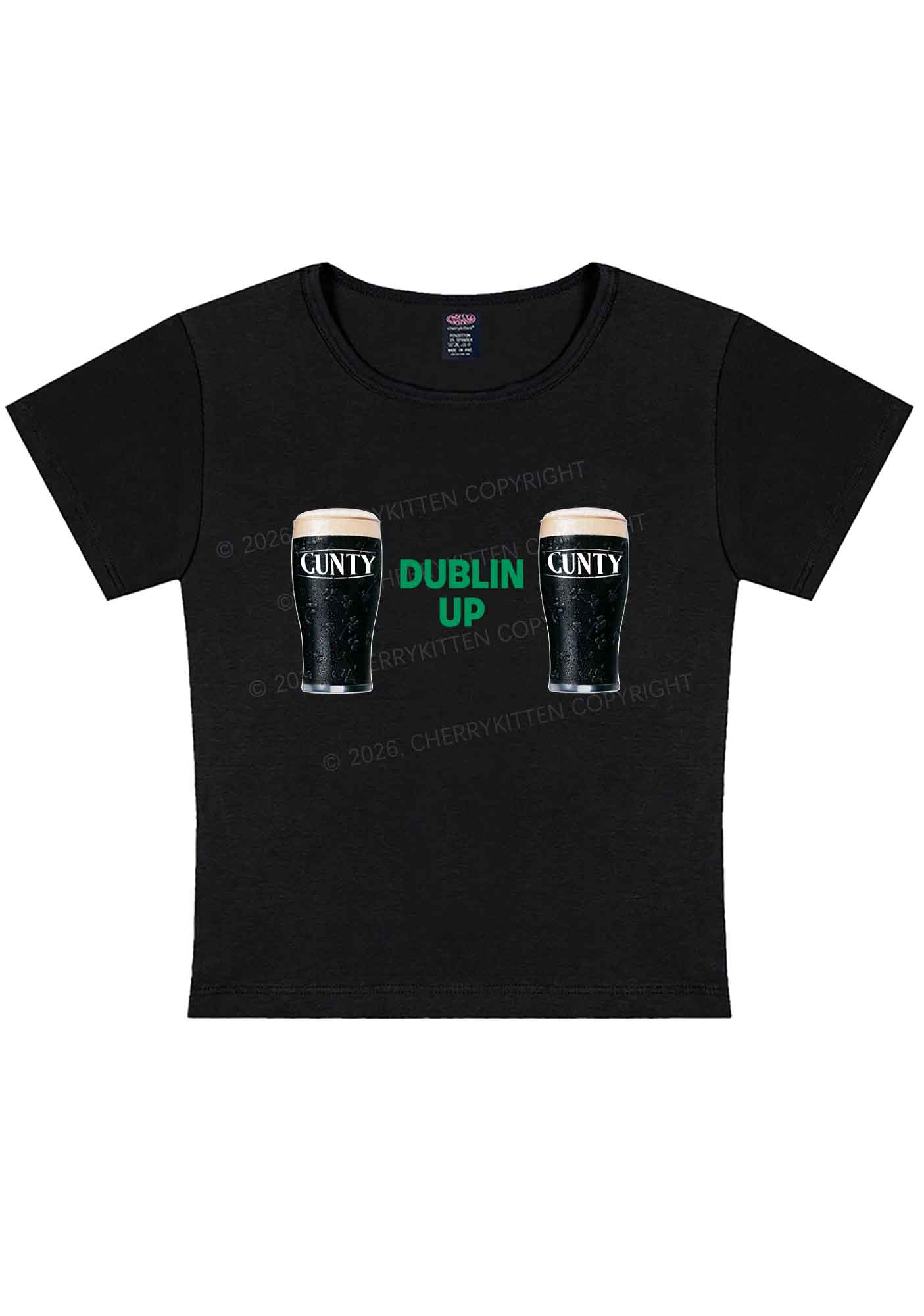 Dublin Up St Patricks Y2K Baby Tee Cherrykitten - Image 4