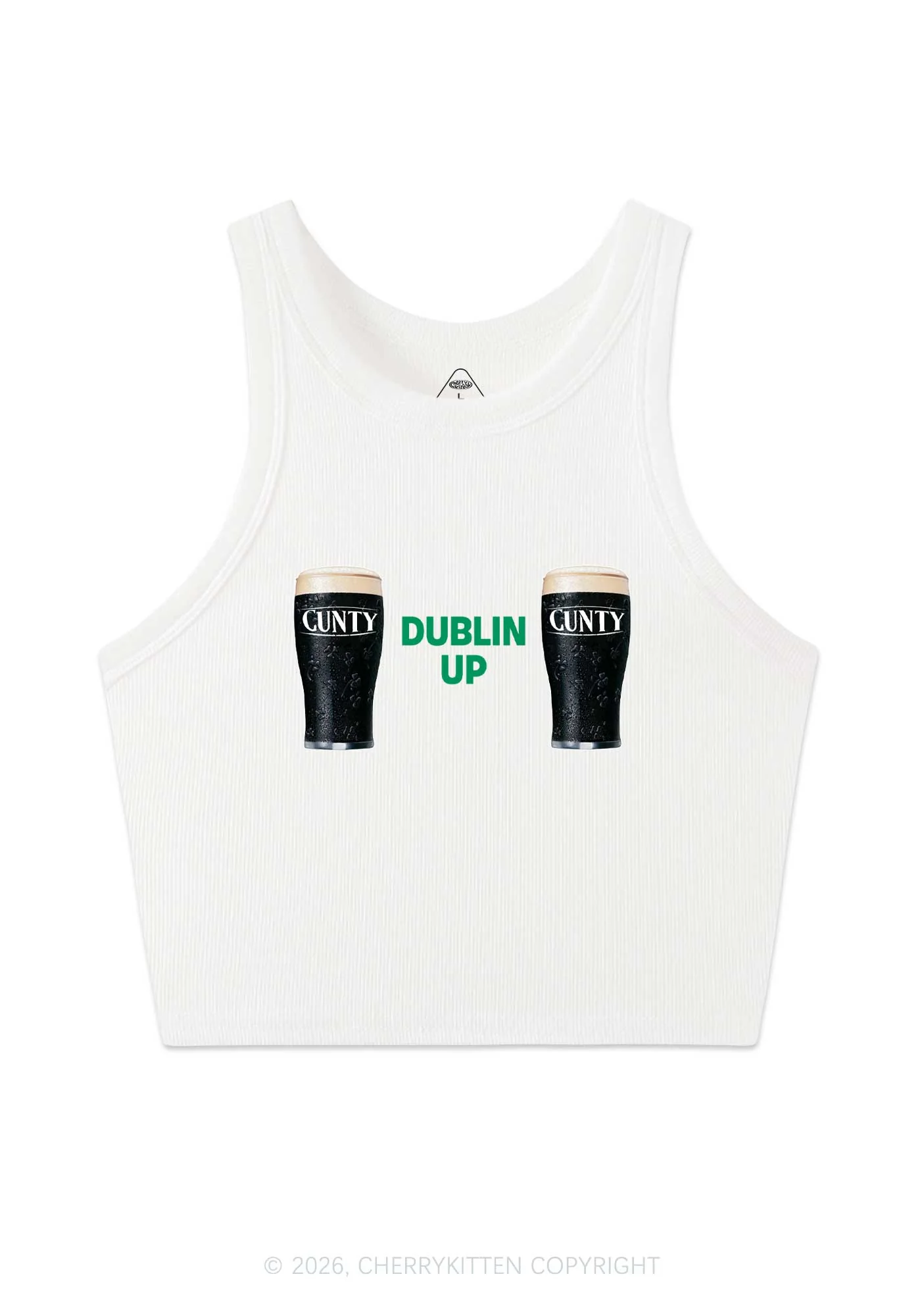 Dublin Up St Patricks Y2K Crop Tank Top Cherrykitten - Image 3