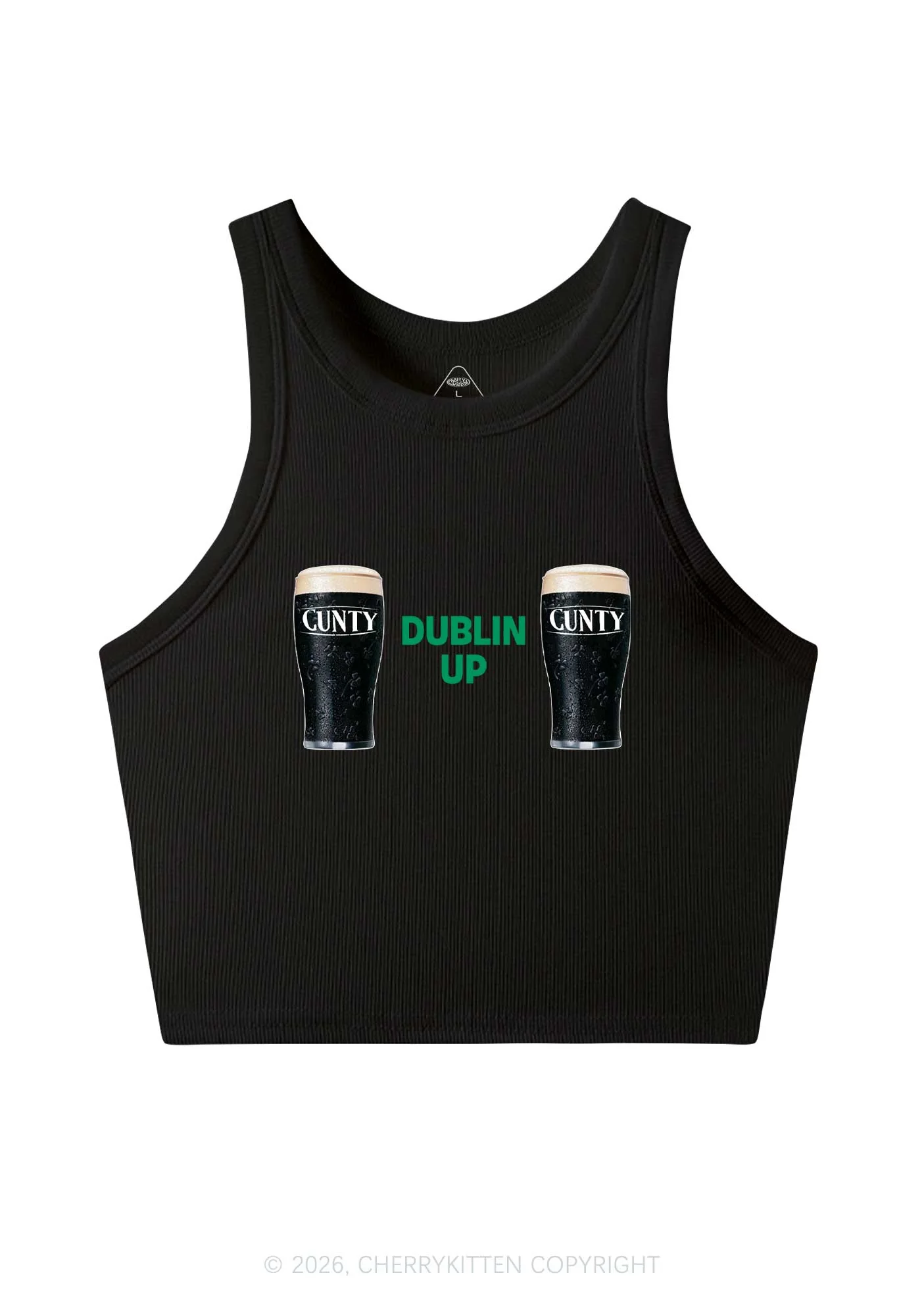 Dublin Up St Patricks Y2K Crop Tank Top Cherrykitten - Image 4