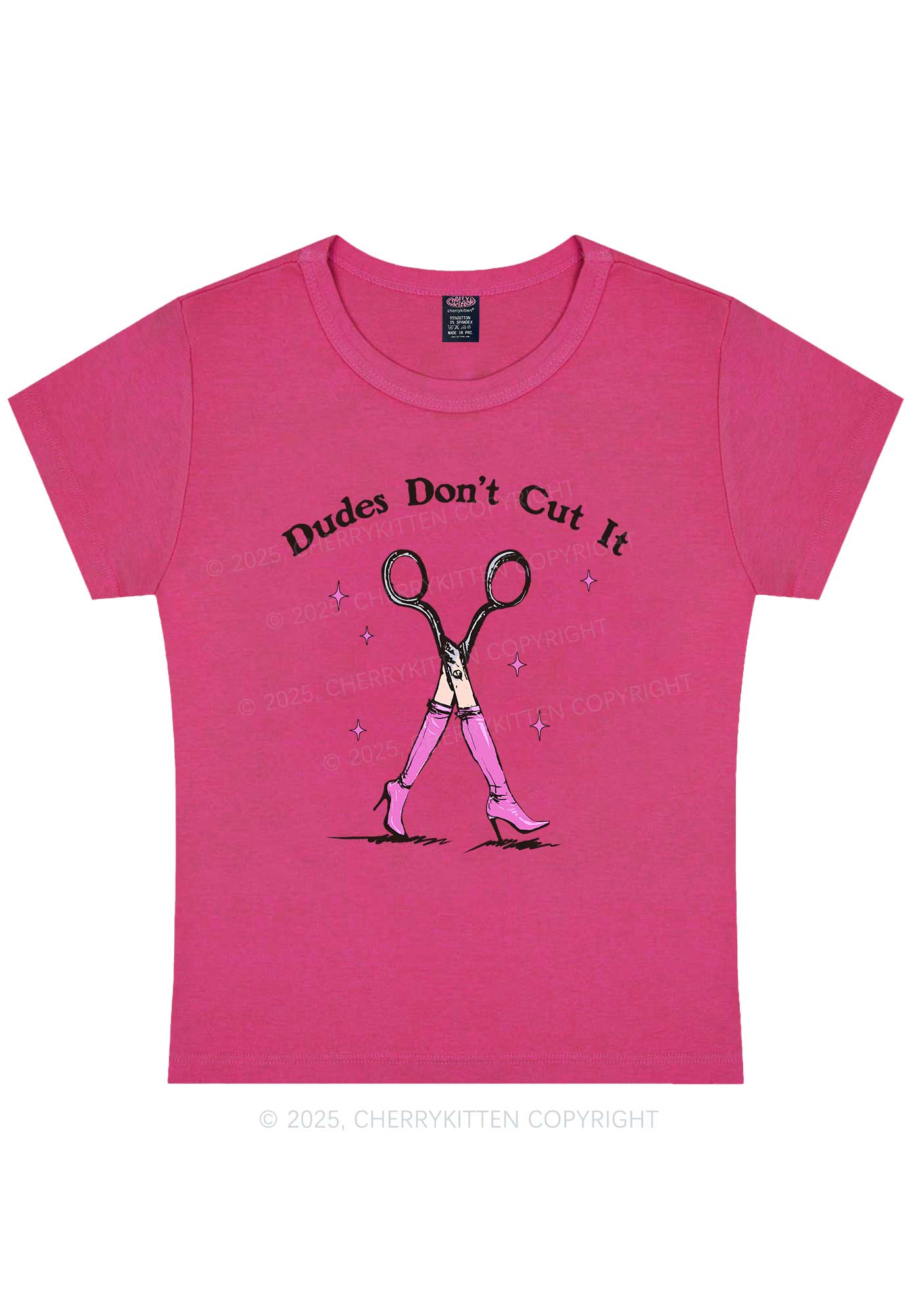 Dudes Dont Cut It Y2K Baby Tee Cherrykitten - Image 10