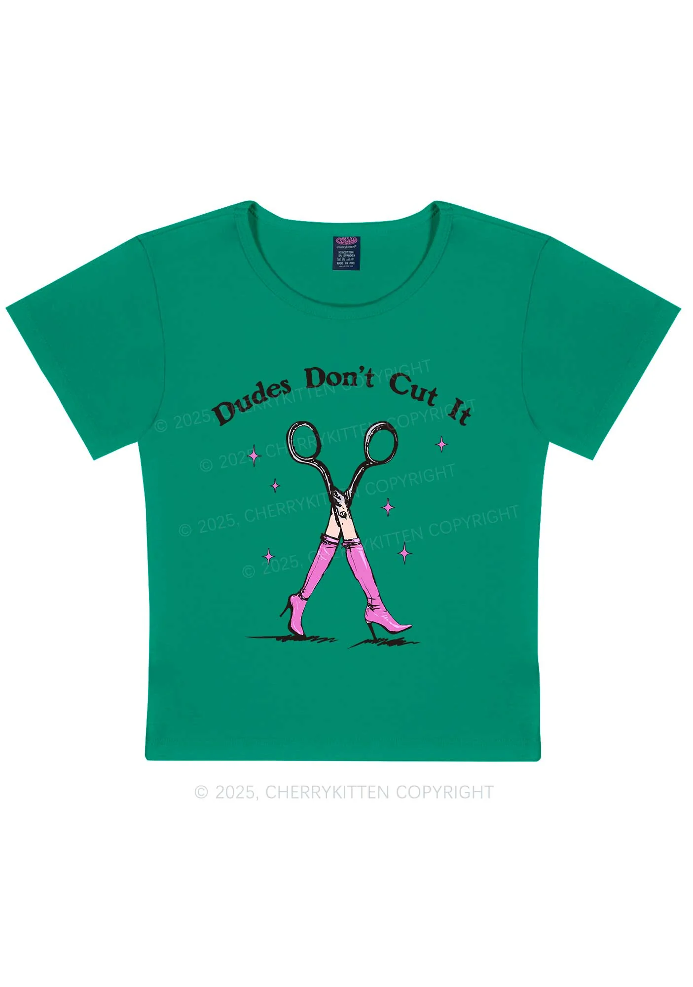Dudes Dont Cut It Y2K Baby Tee Cherrykitten - Image 11