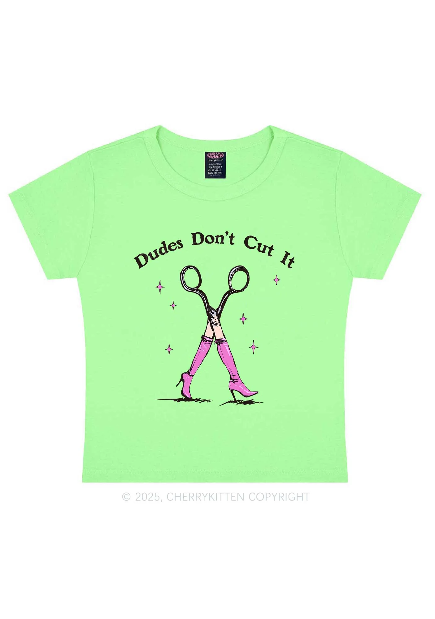 Dudes Dont Cut It Y2K Baby Tee Cherrykitten - Image 12