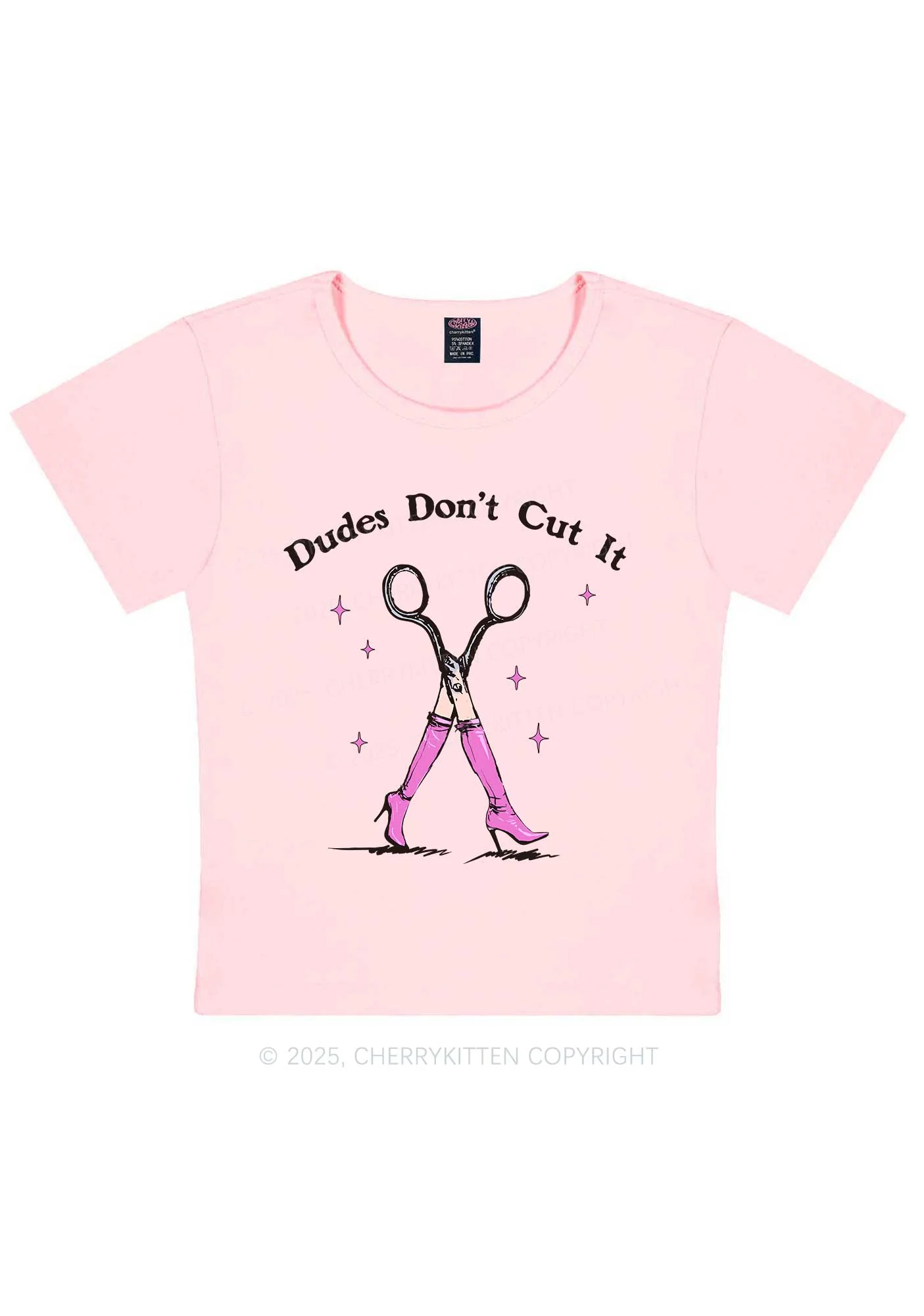 Dudes Dont Cut It Y2K Baby Tee Cherrykitten - Image 13