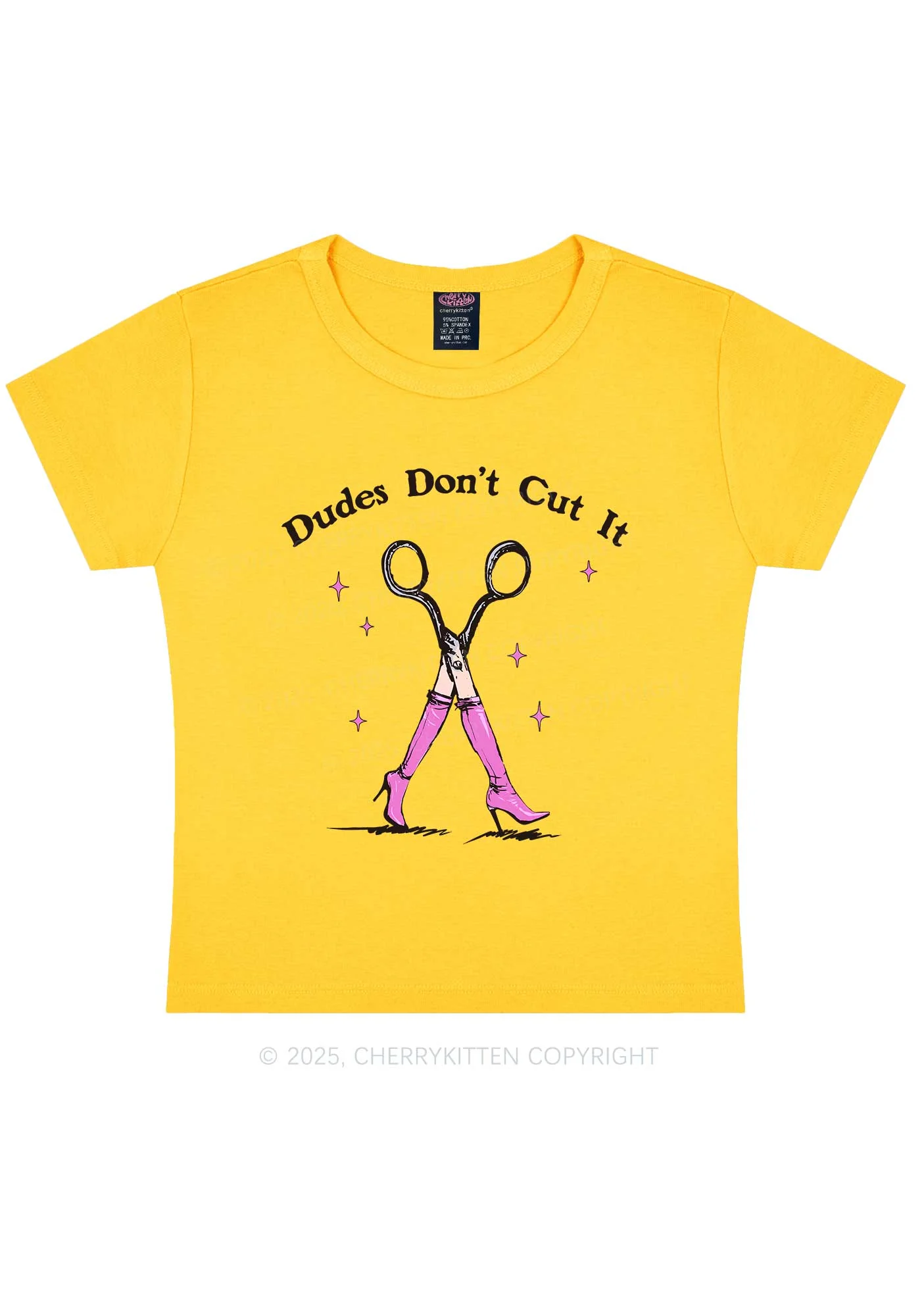 Dudes Dont Cut It Y2K Baby Tee Cherrykitten - Image 6