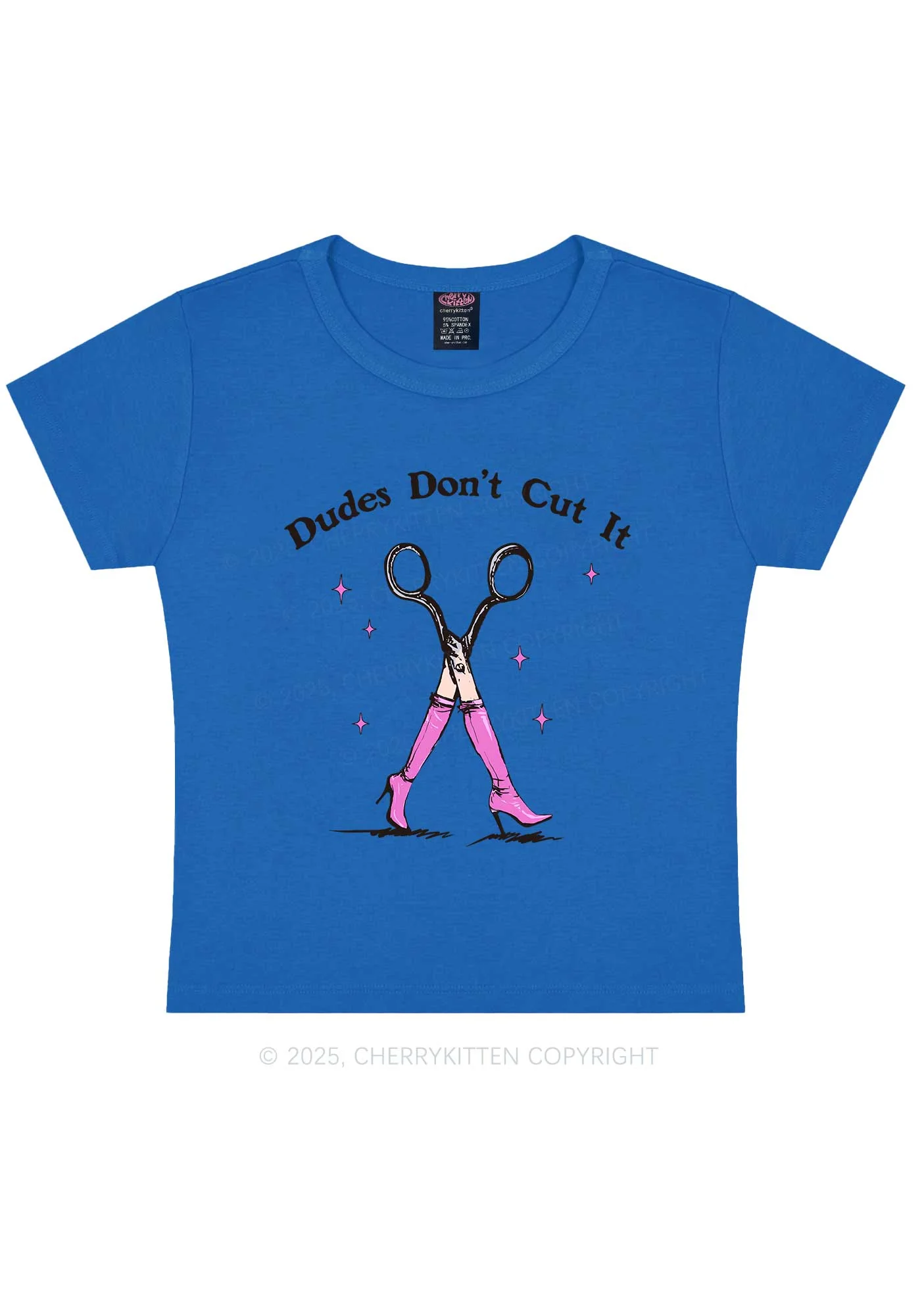 Dudes Dont Cut It Y2K Baby Tee Cherrykitten - Image 8