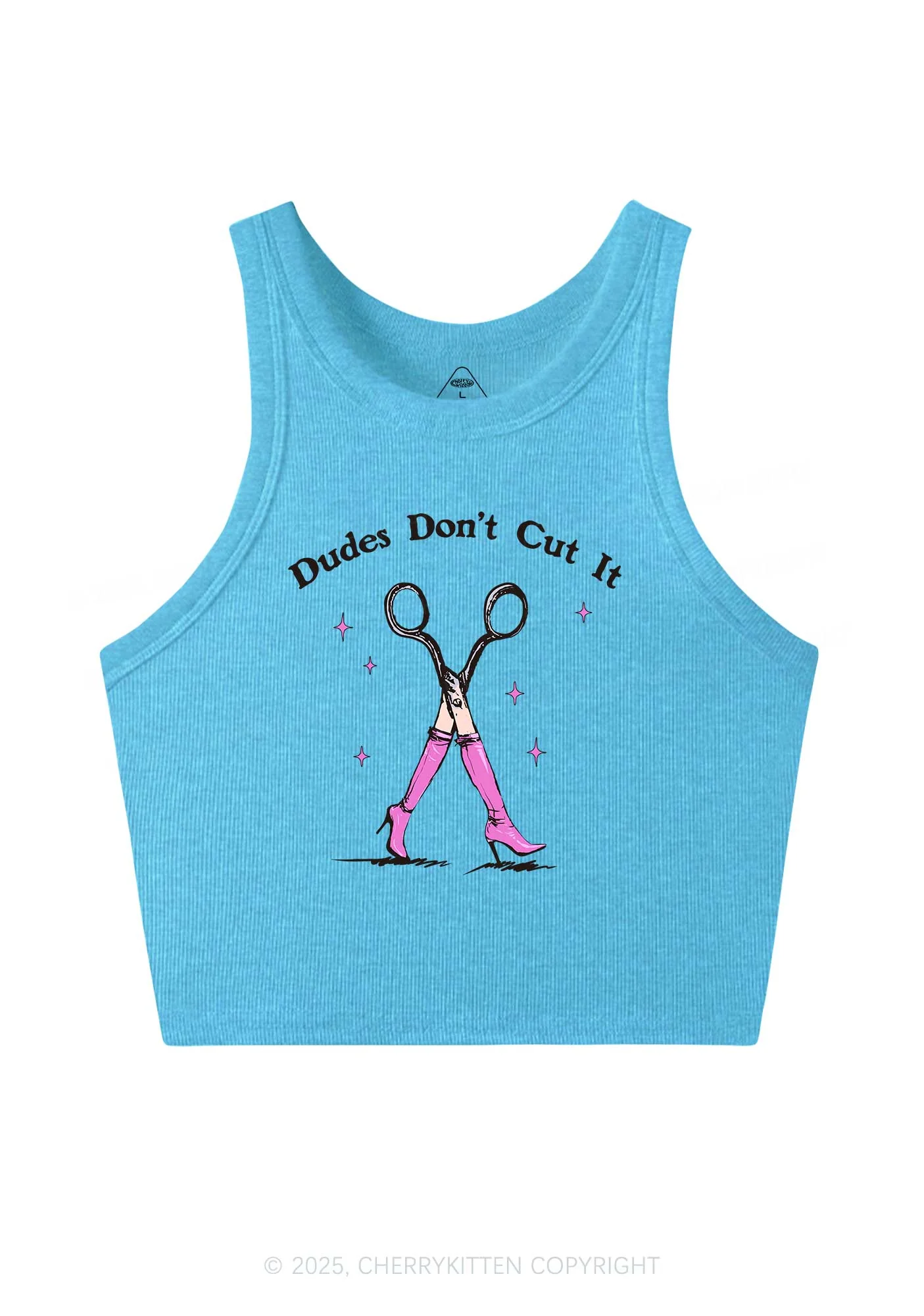 Dudes Dont Cut It Y2K Crop Tank Top Cherrykitten - Image 4