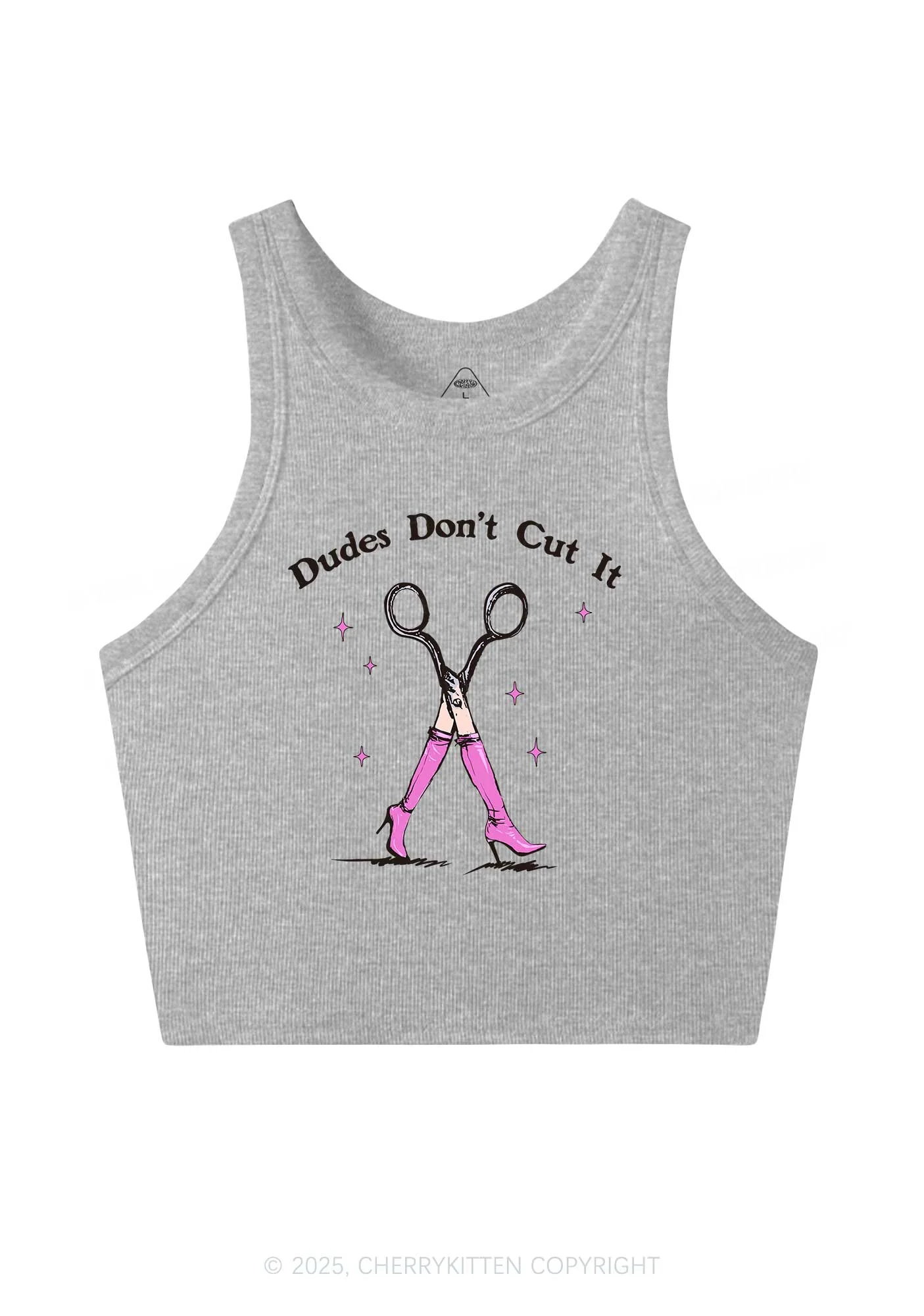 Dudes Dont Cut It Y2K Crop Tank Top Cherrykitten - Image 5