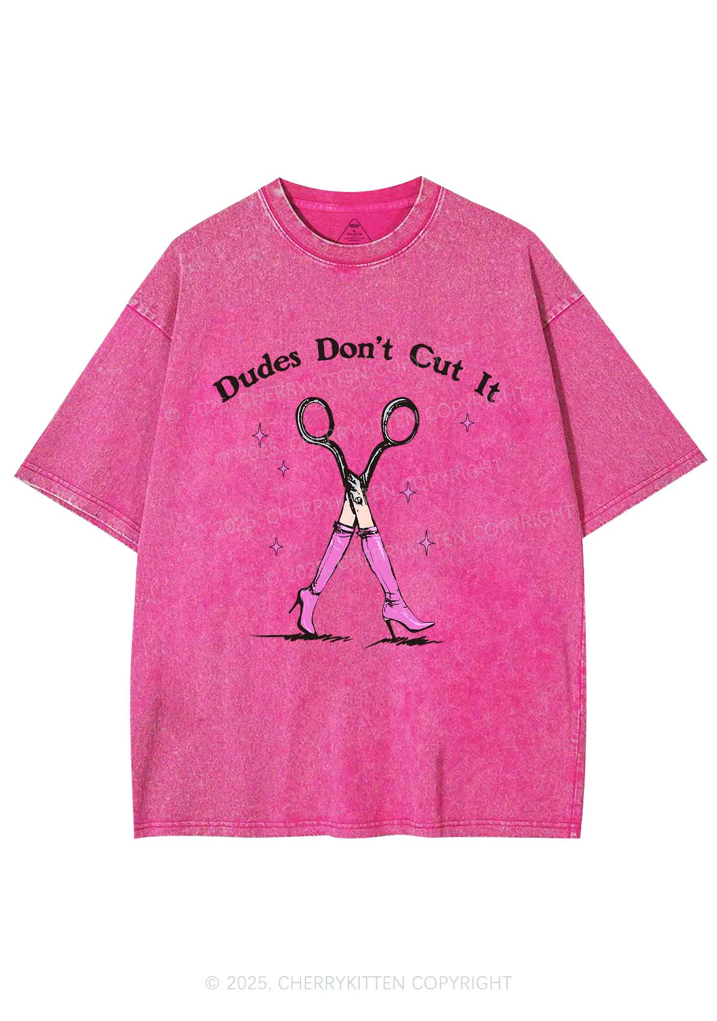 Dudes Dont Cut It Y2K Shirts Washed Tee Cherrykitten - Image 3