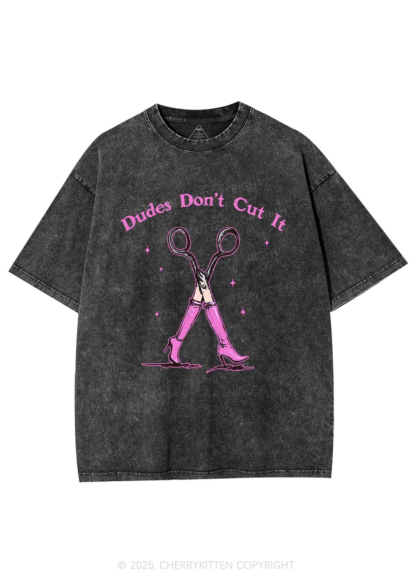 Dudes Dont Cut It Y2K Shirts Washed Tee Cherrykitten - Image 4