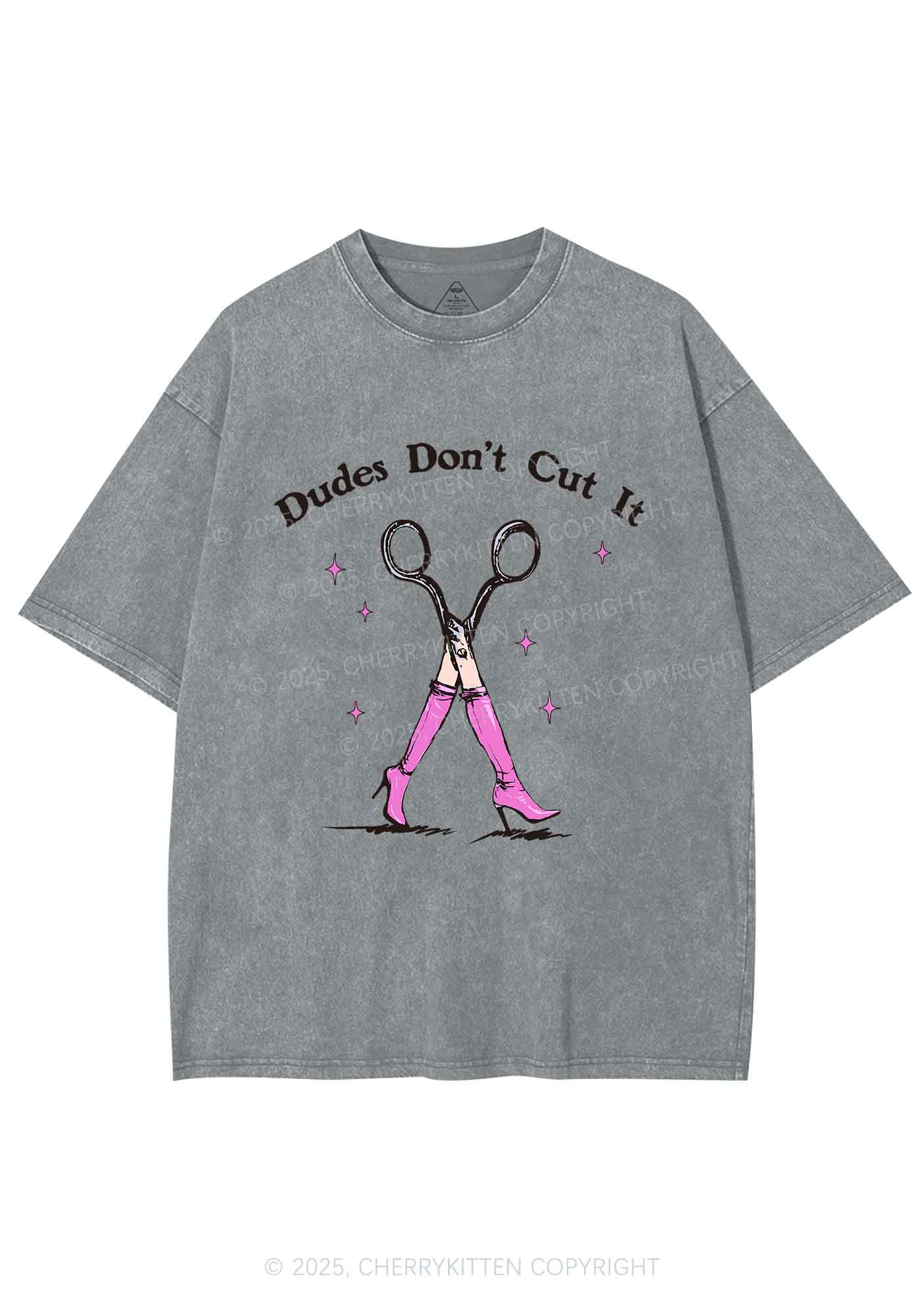 Dudes Dont Cut It Y2K Shirts Washed Tee Cherrykitten - Image 7