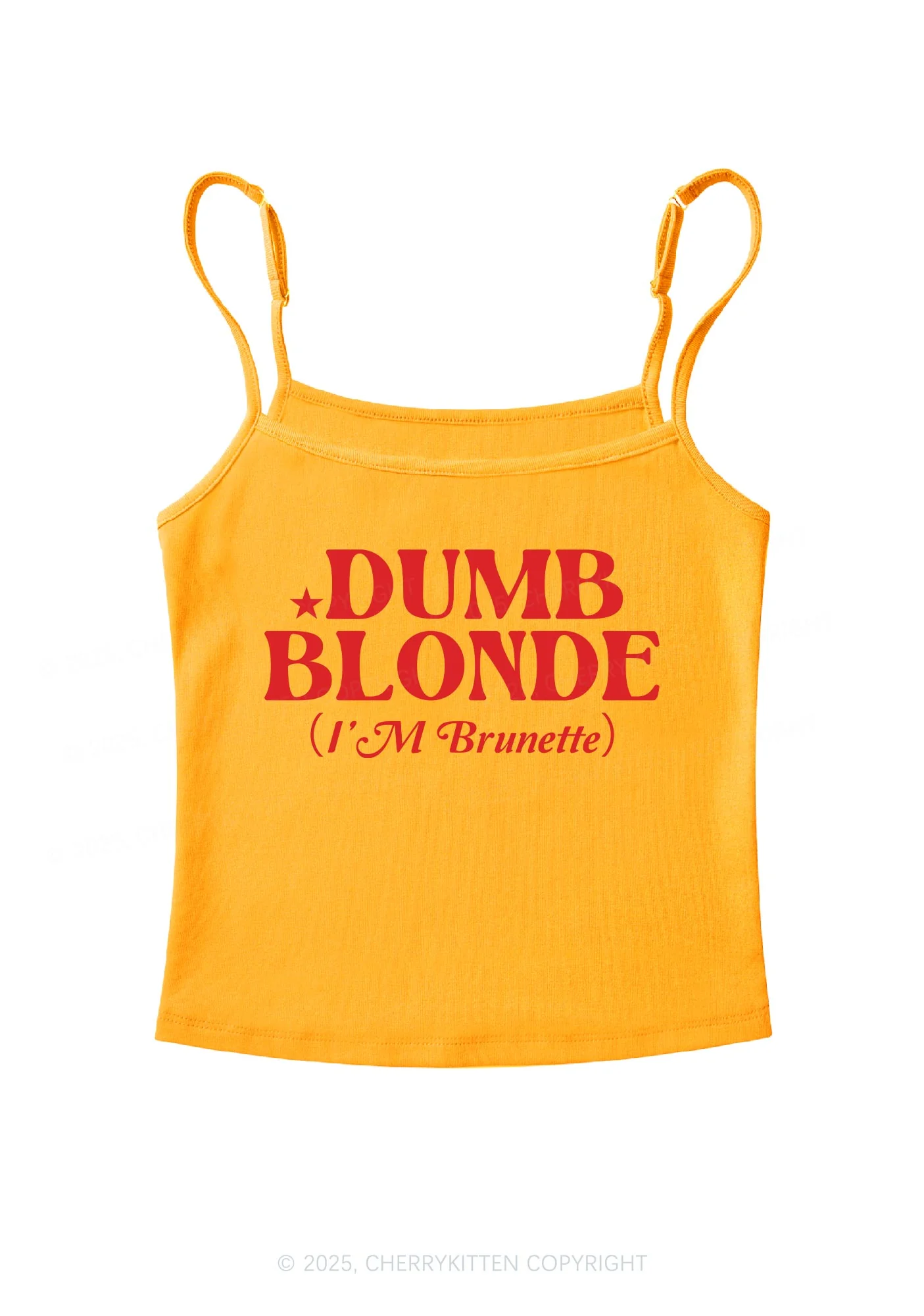 Dumb Blonde Brunette Y2K Spaghetti Strap Cami Cherrykitten - Image 6