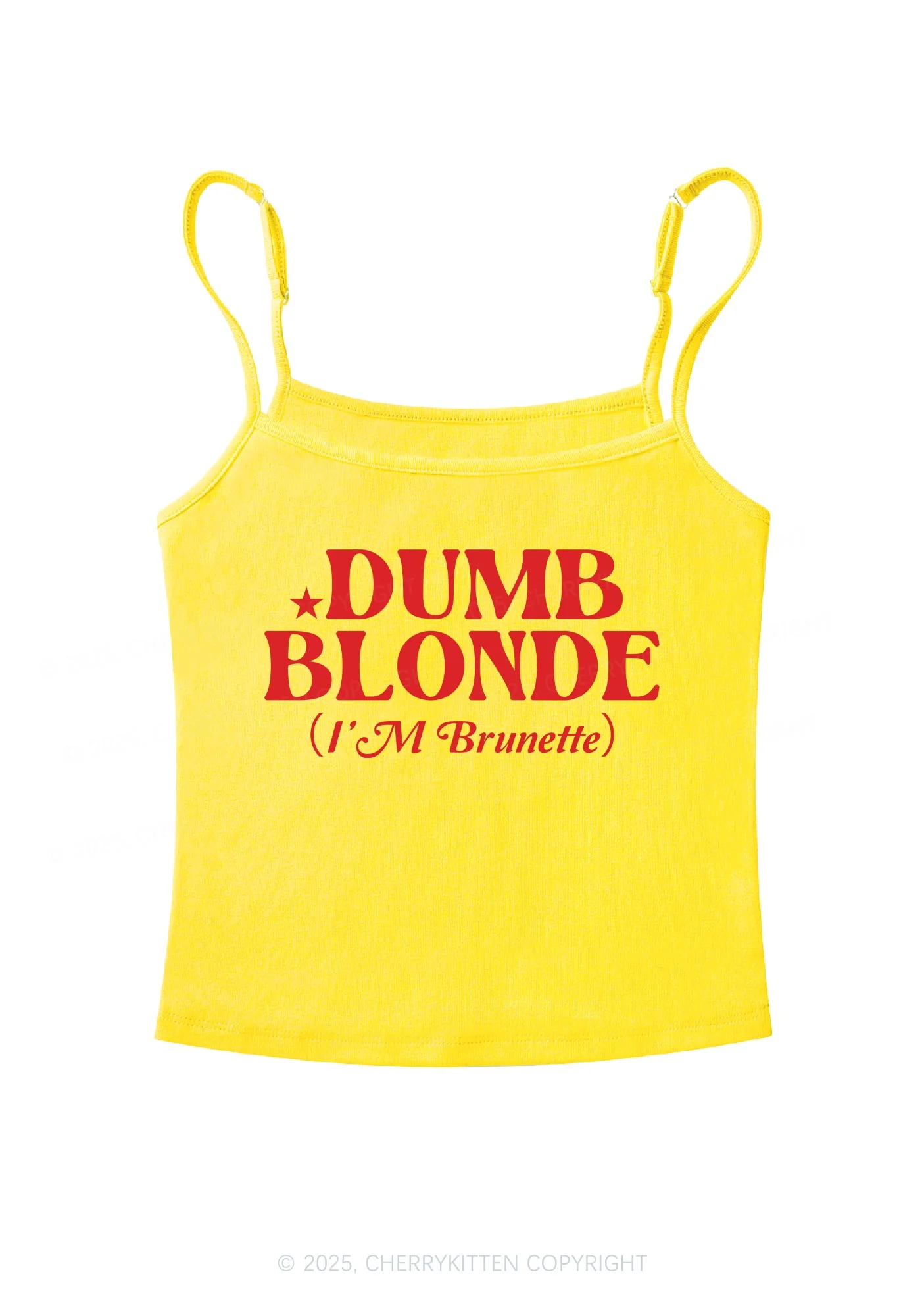 Dumb Blonde Brunette Y2K Spaghetti Strap Cami Cherrykitten - Image 7