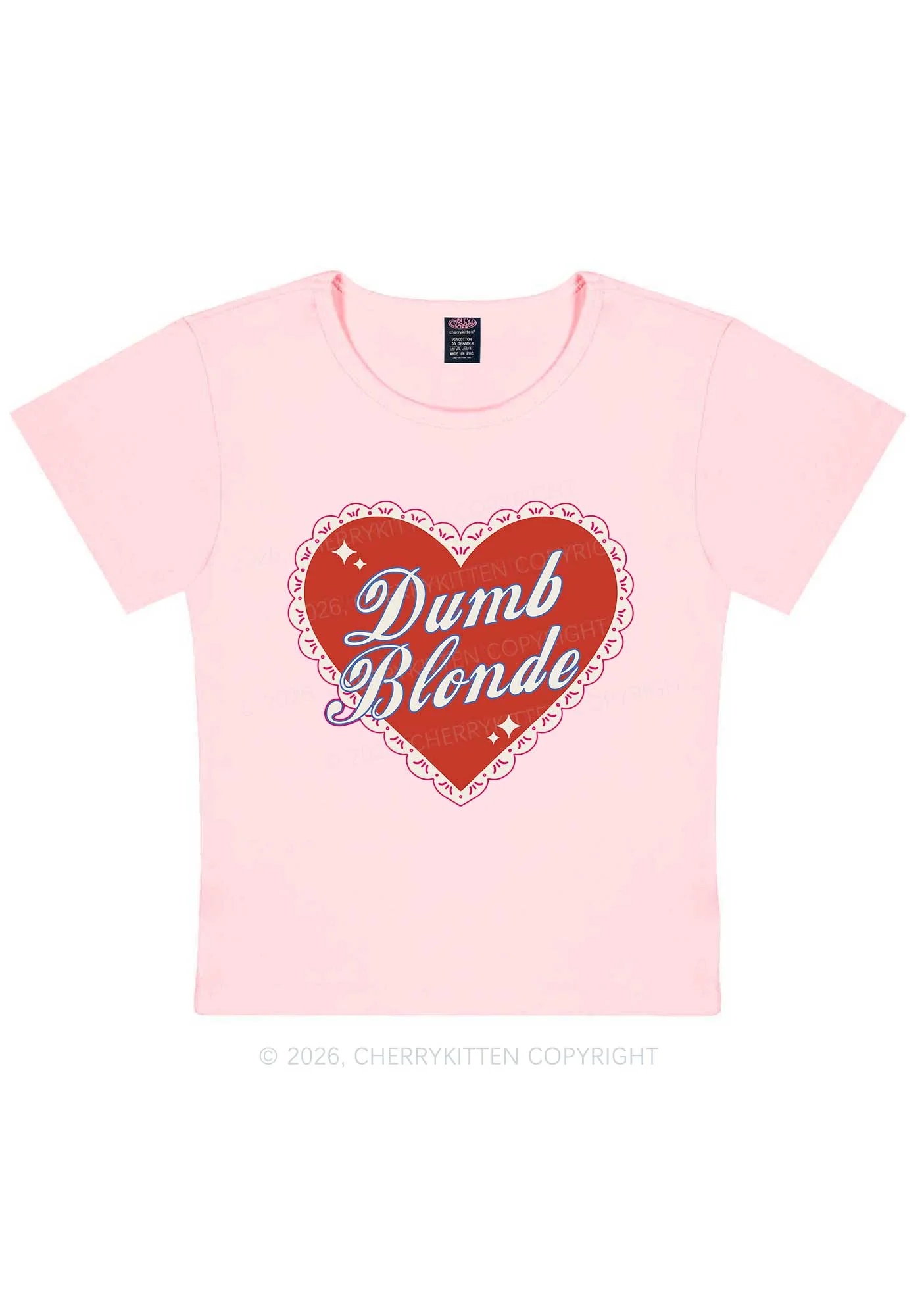 Dumb Blonde Valentine's Day Y2K Baby Tee Cherrykitten - Image 10