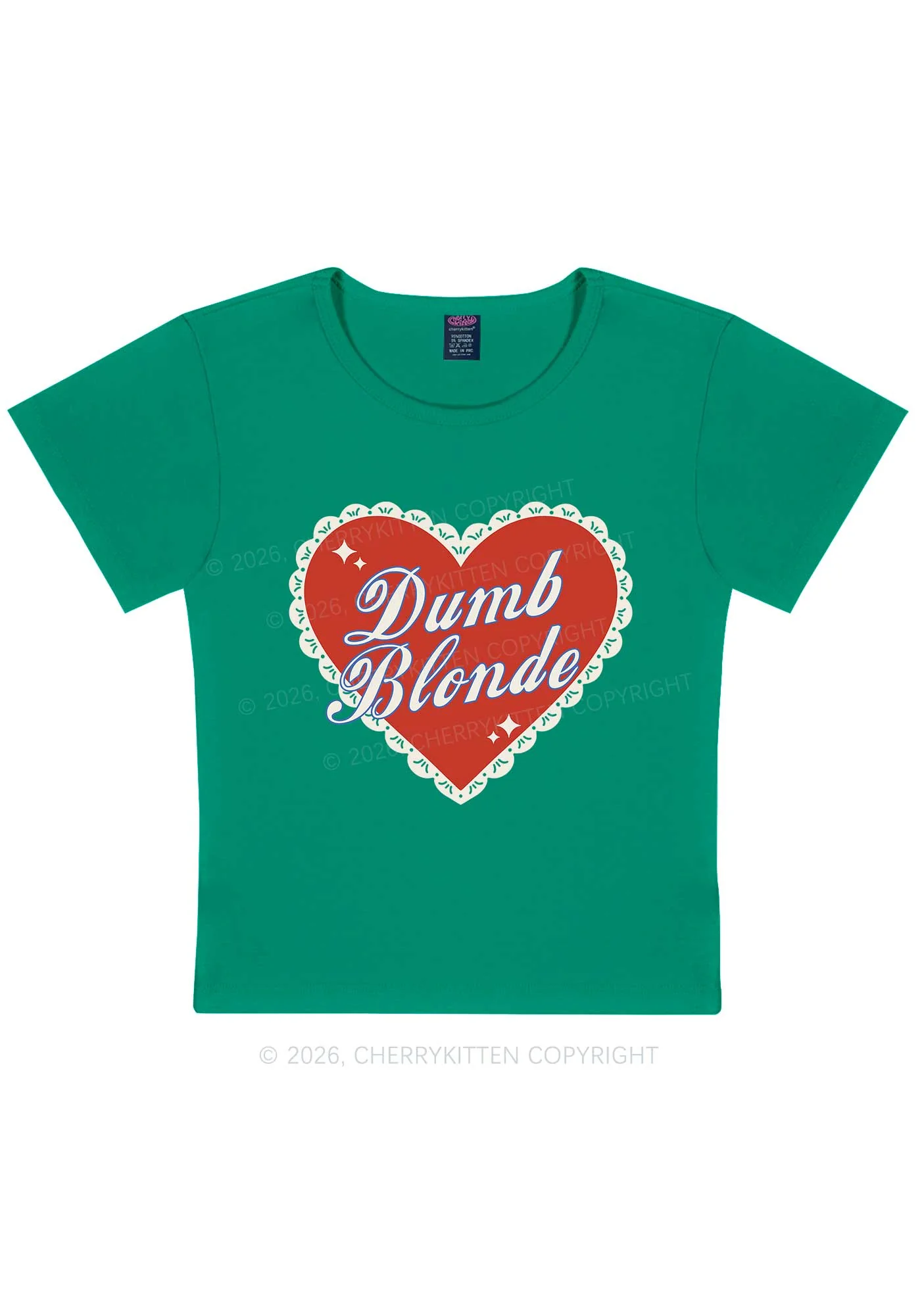 Dumb Blonde Valentine's Day Y2K Baby Tee Cherrykitten - Image 11