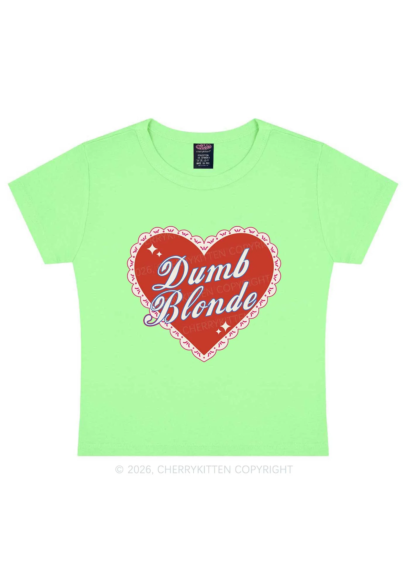 Dumb Blonde Valentine's Day Y2K Baby Tee Cherrykitten - Image 12