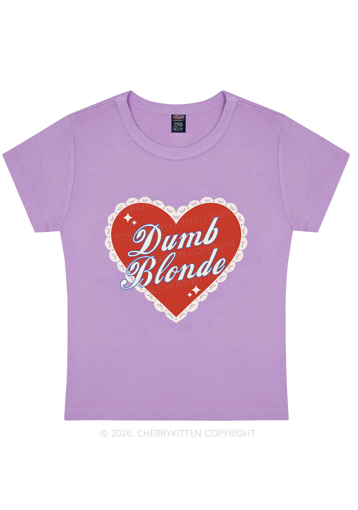 Dumb Blonde Valentine's Day Y2K Baby Tee Cherrykitten - Image 5