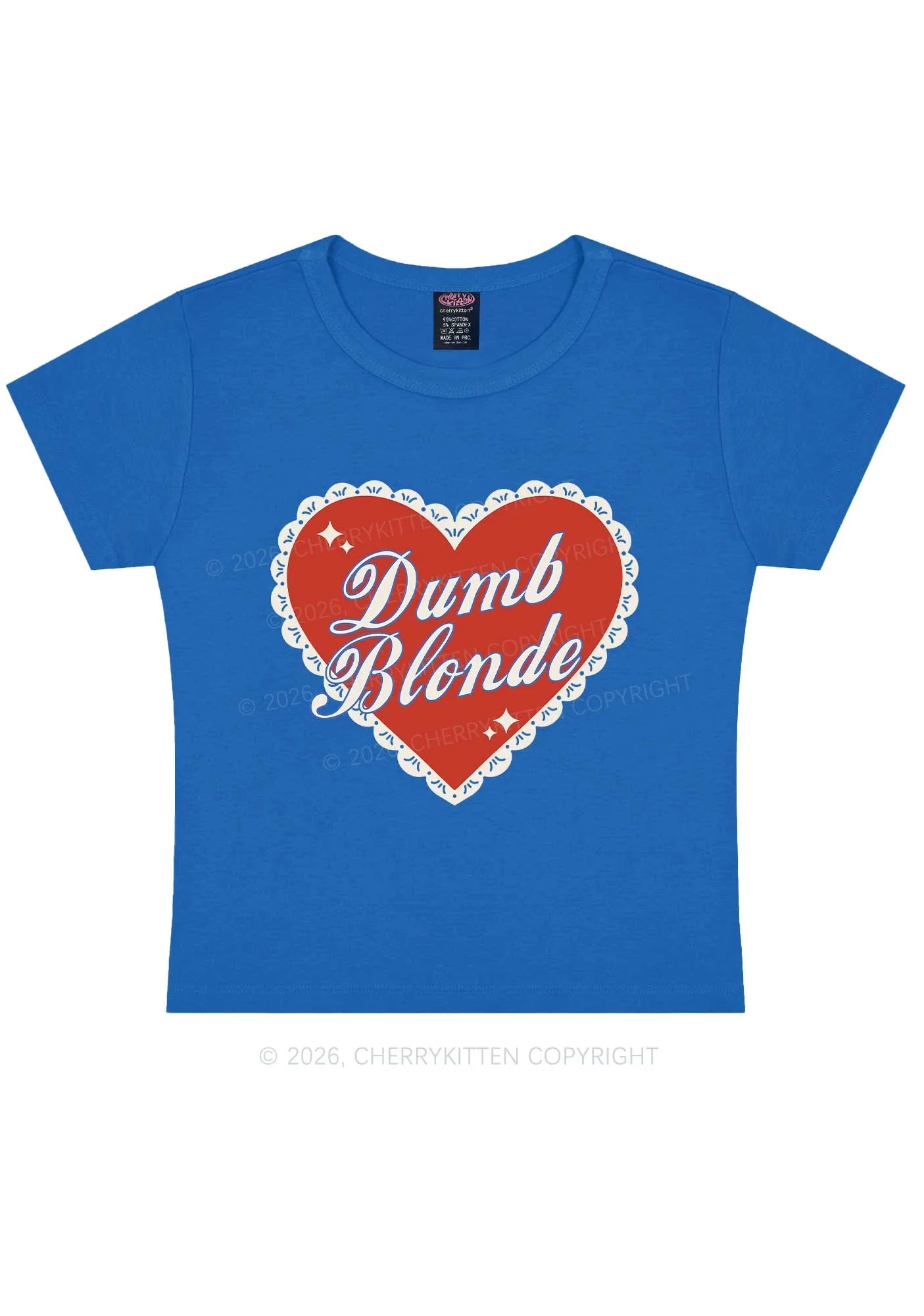 Dumb Blonde Valentine's Day Y2K Baby Tee Cherrykitten - Image 9