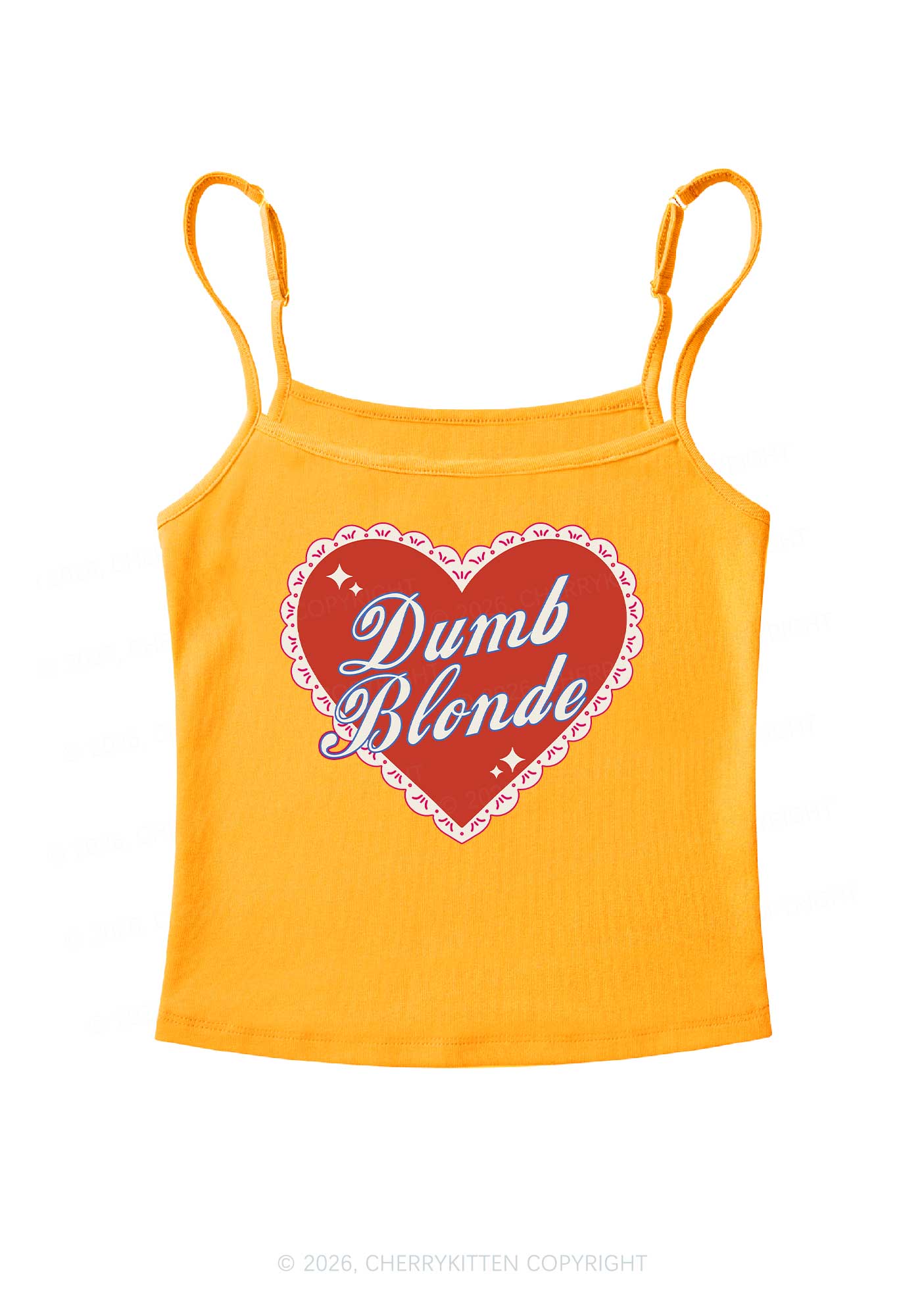 Dumb Blonde Valentine's Day Y2K Spaghetti Strap Cami Cherrykitten - Image 7