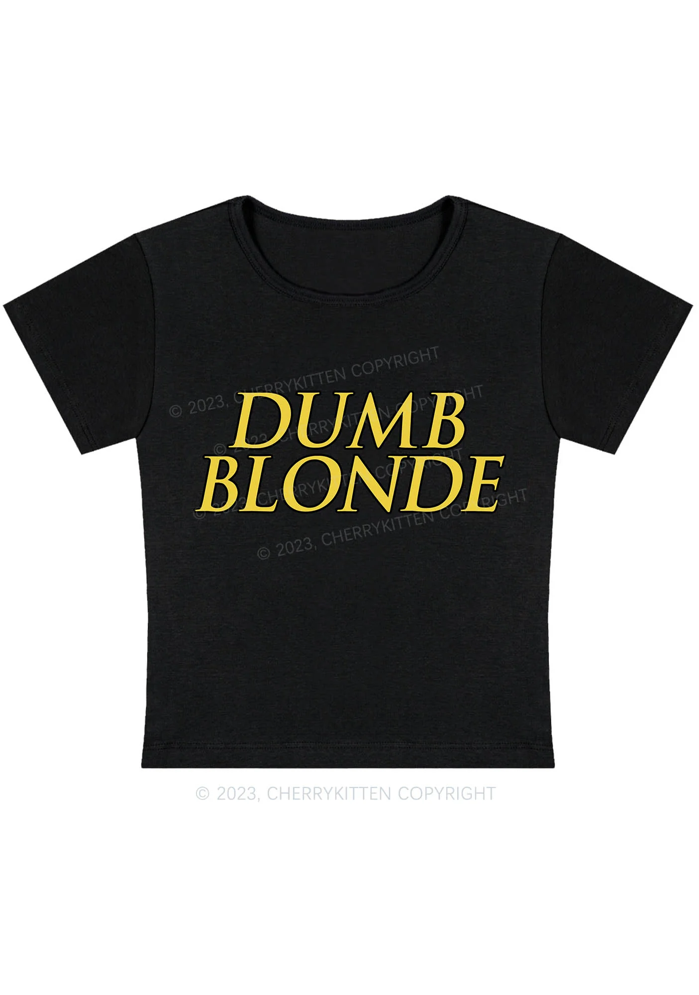 Dumb Blonde Y2K Baby Tee Cherrykitten - Image 3