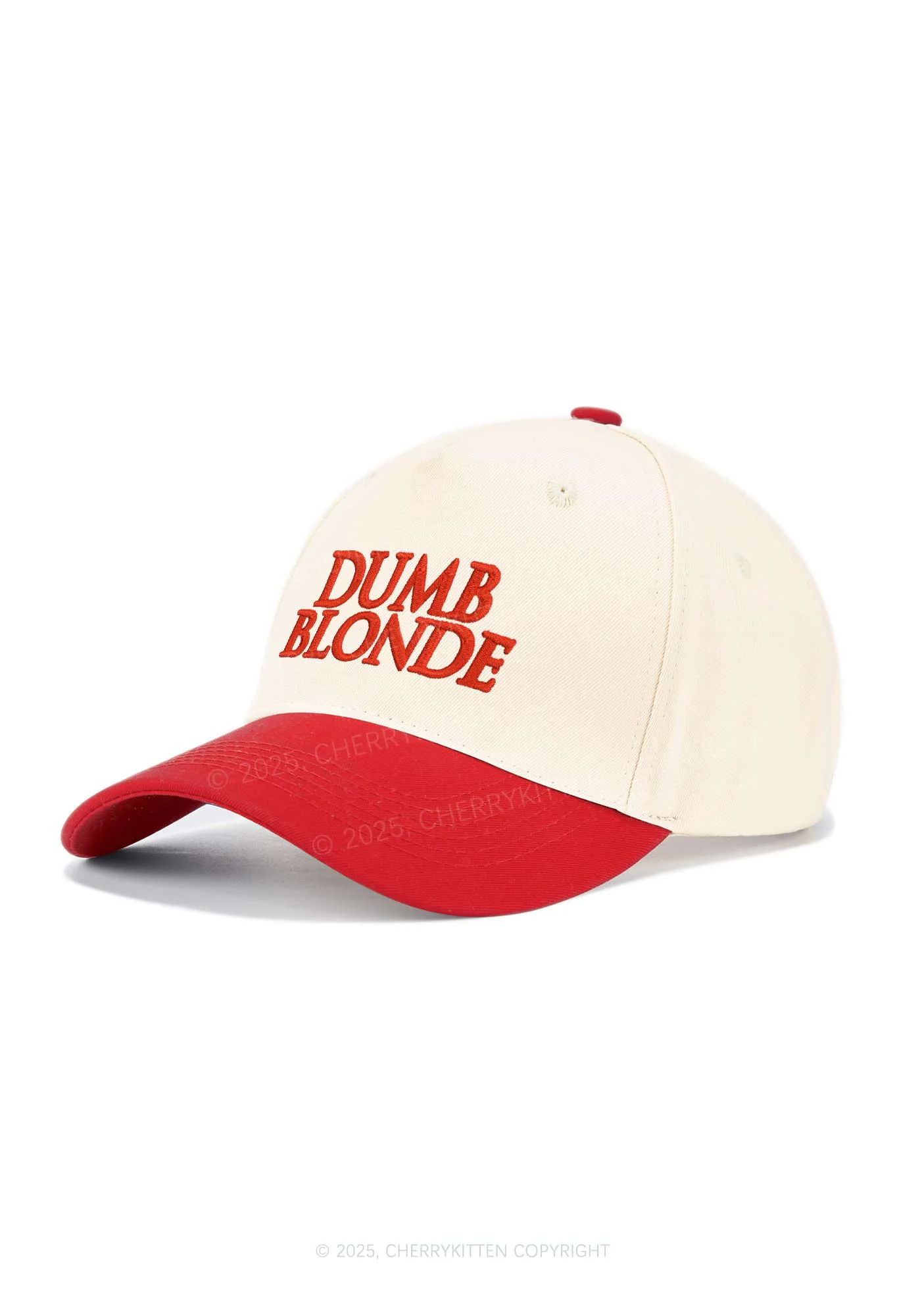 Dumb Blonde Y2K Color Block Baseball Cap Cherrykitten - Image 2